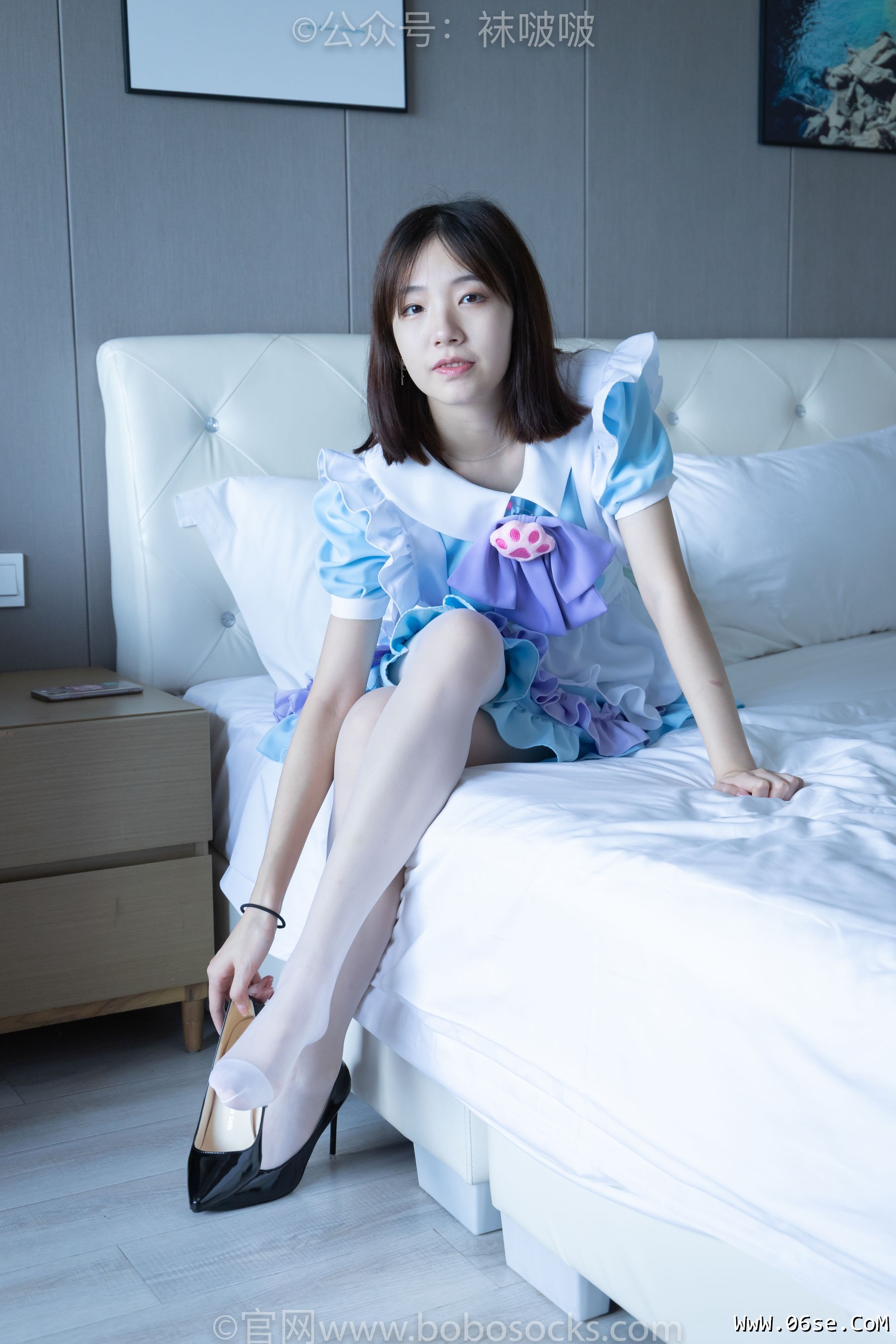 图片[48]-BoBoSocks袜啵啵 No.066 小甜豆-女仆装、高跟鞋、薄白丝[134P]-六色网