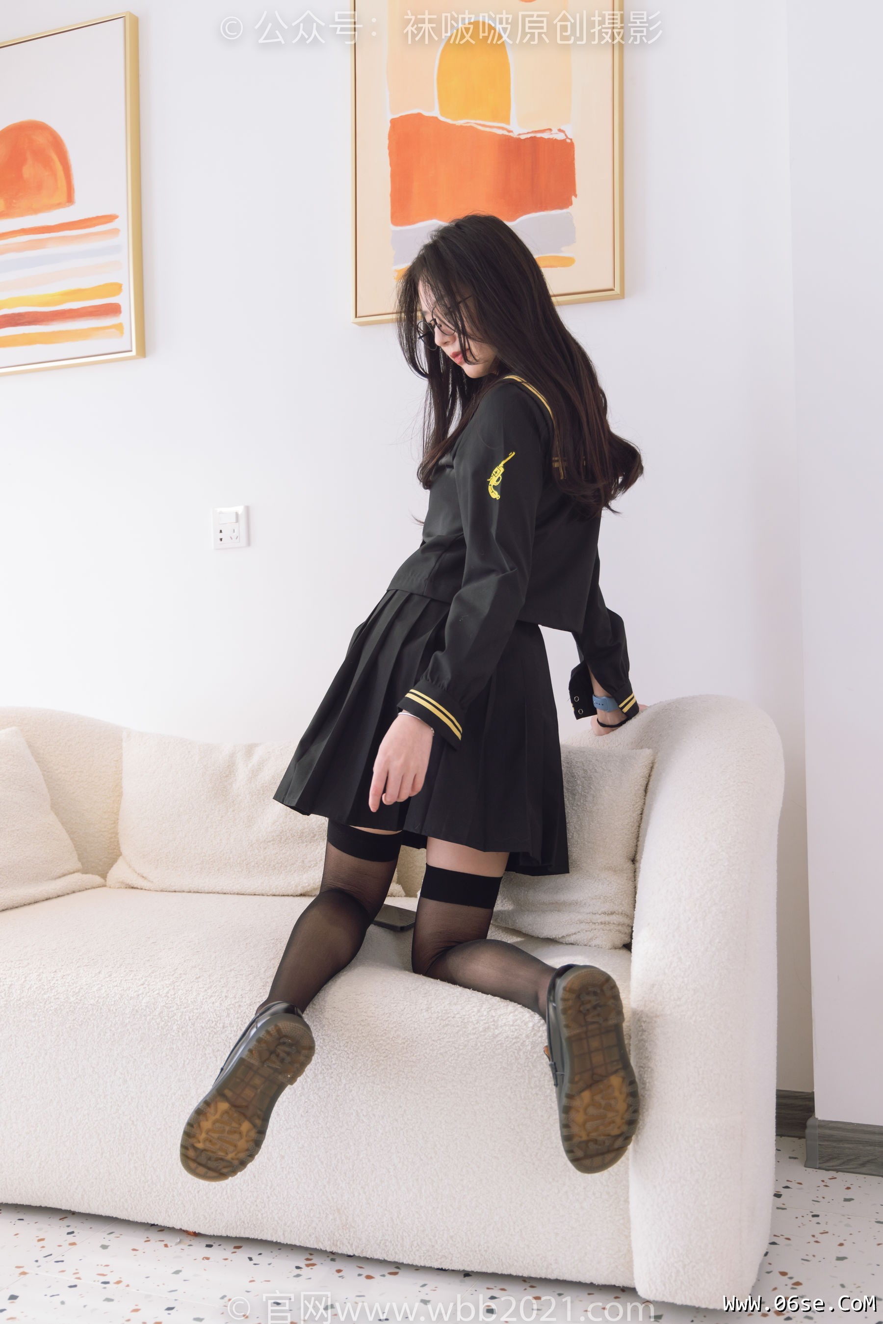 图片[51]-BoBoSocks袜啵啵 No.381 小甜豆 -皮鞋、黑丝大腿袜、裸足[140P]-六色网