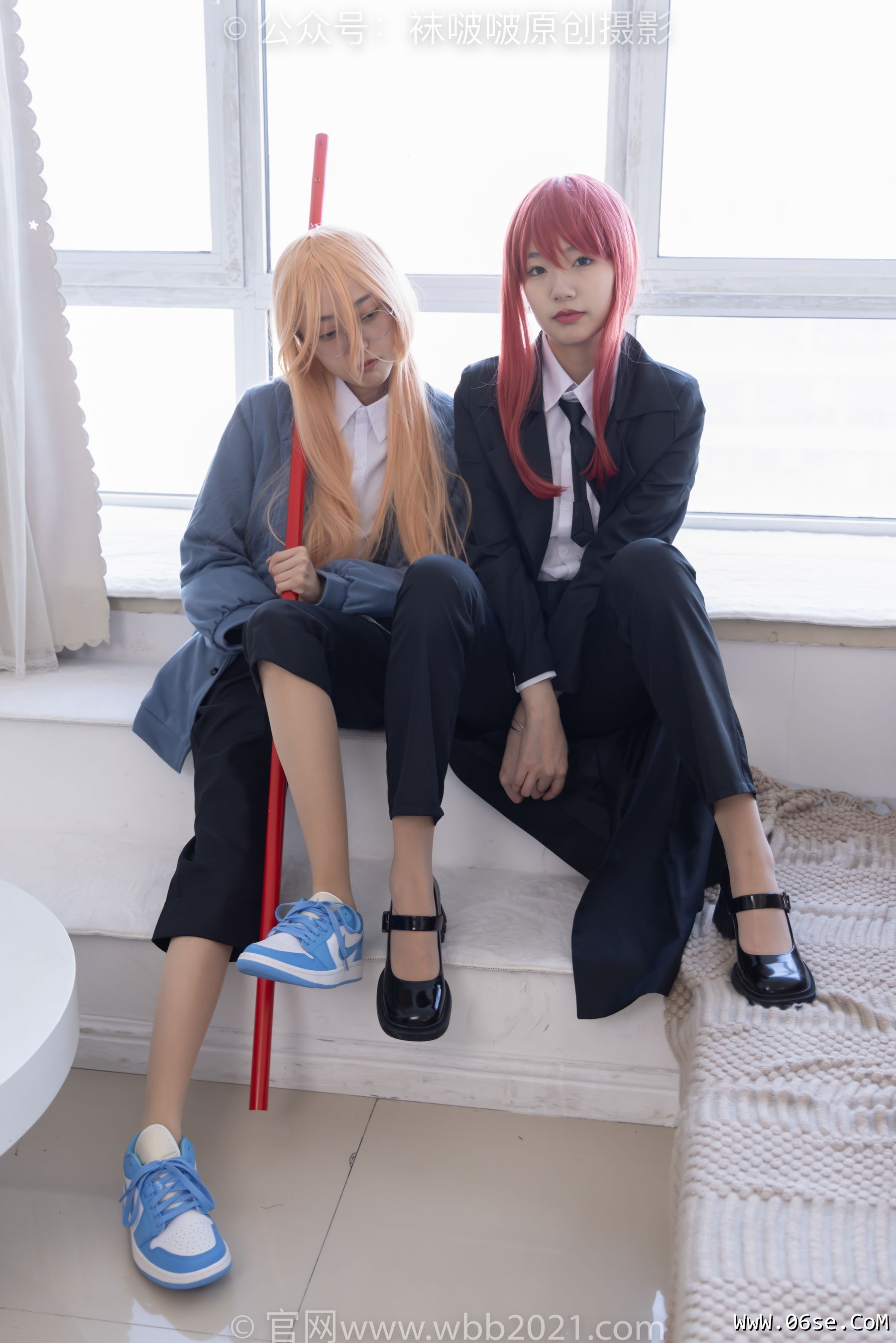 图片[121]-BoBoSocks袜啵啵 No.302 小甜豆&稚予 -三双皮鞋、板鞋、黑丝、两双肉丝、裤里丝[140P]-六色网