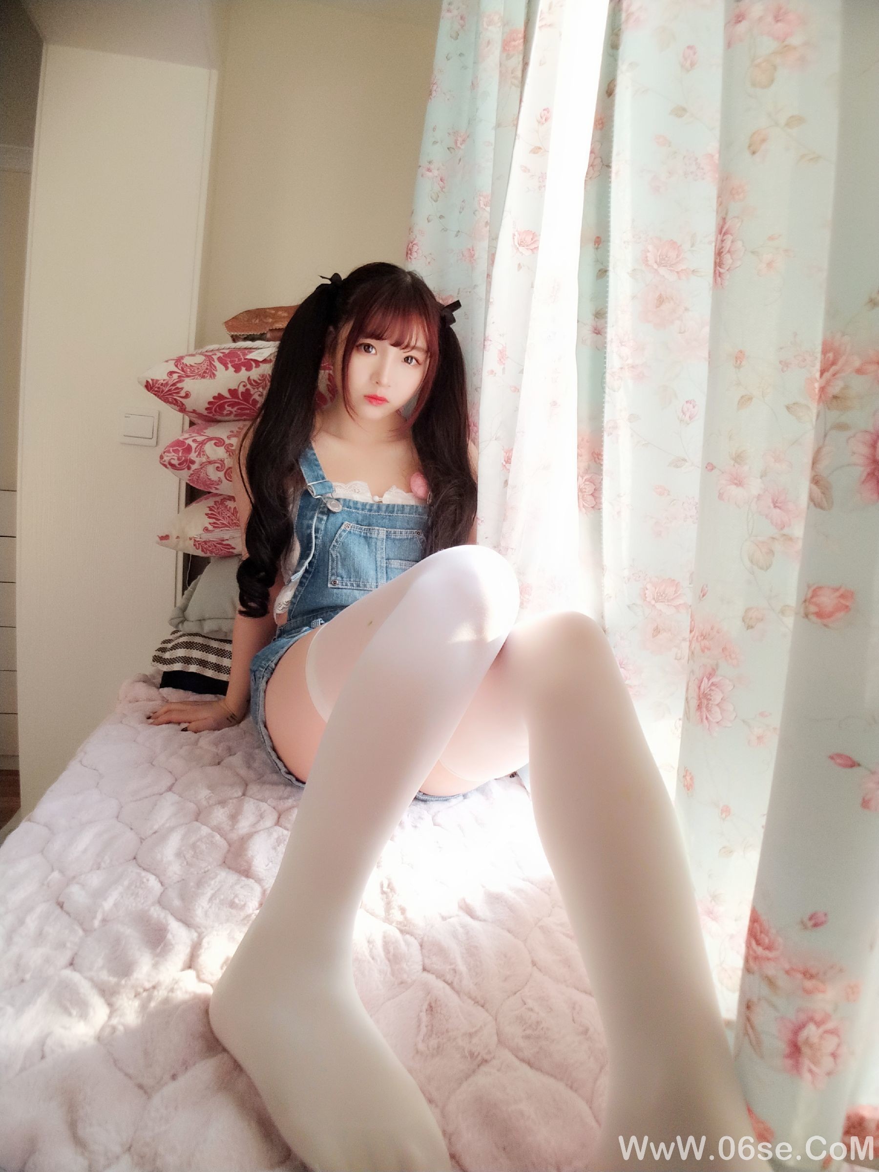图片[36]-二次元美女古川kagura 牛仔吊带短裤[40P]-六色网