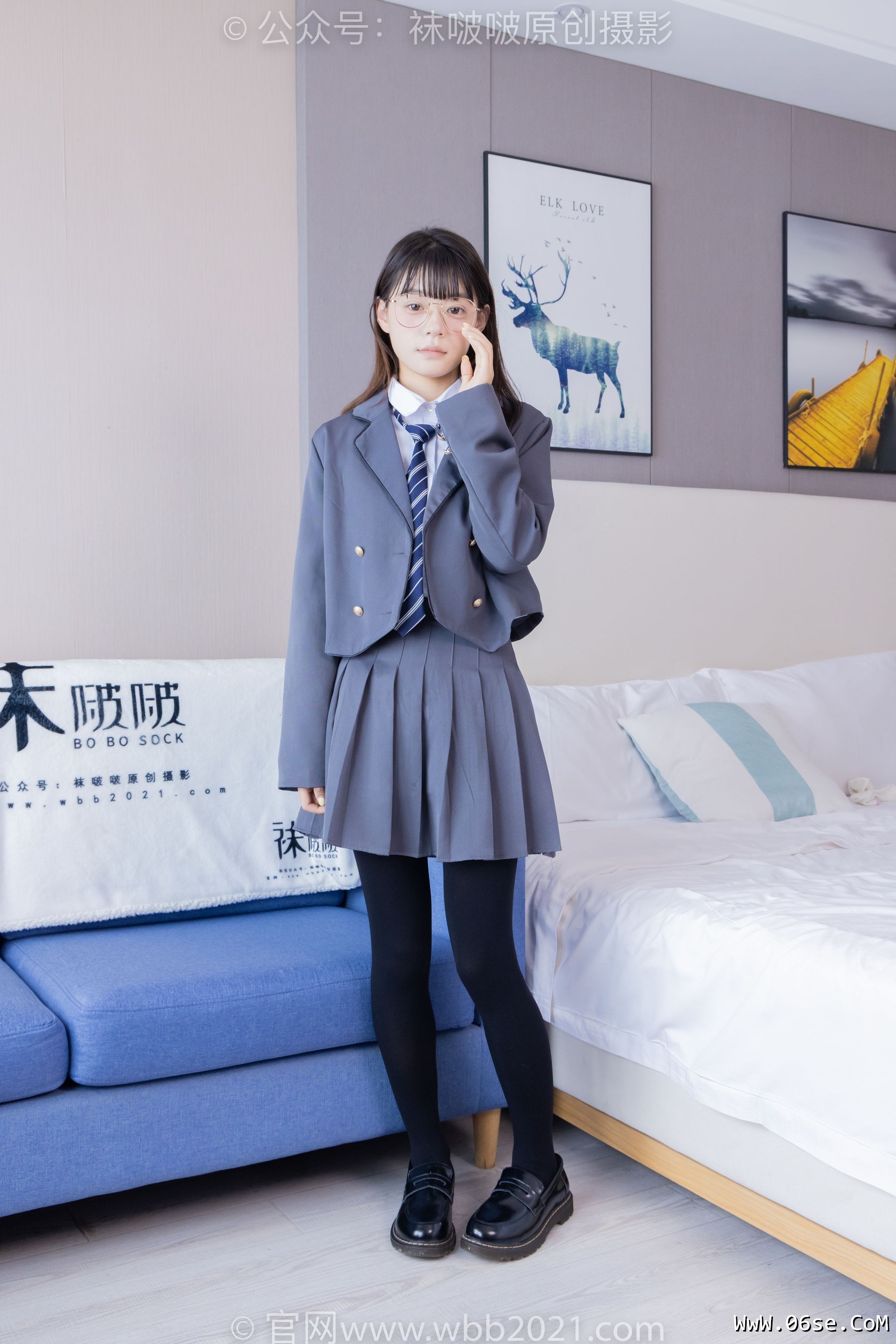 BoBoSocks袜啵啵 No.402 糯米 -皮鞋、厚黑丝、学院jk[140P]-六色网