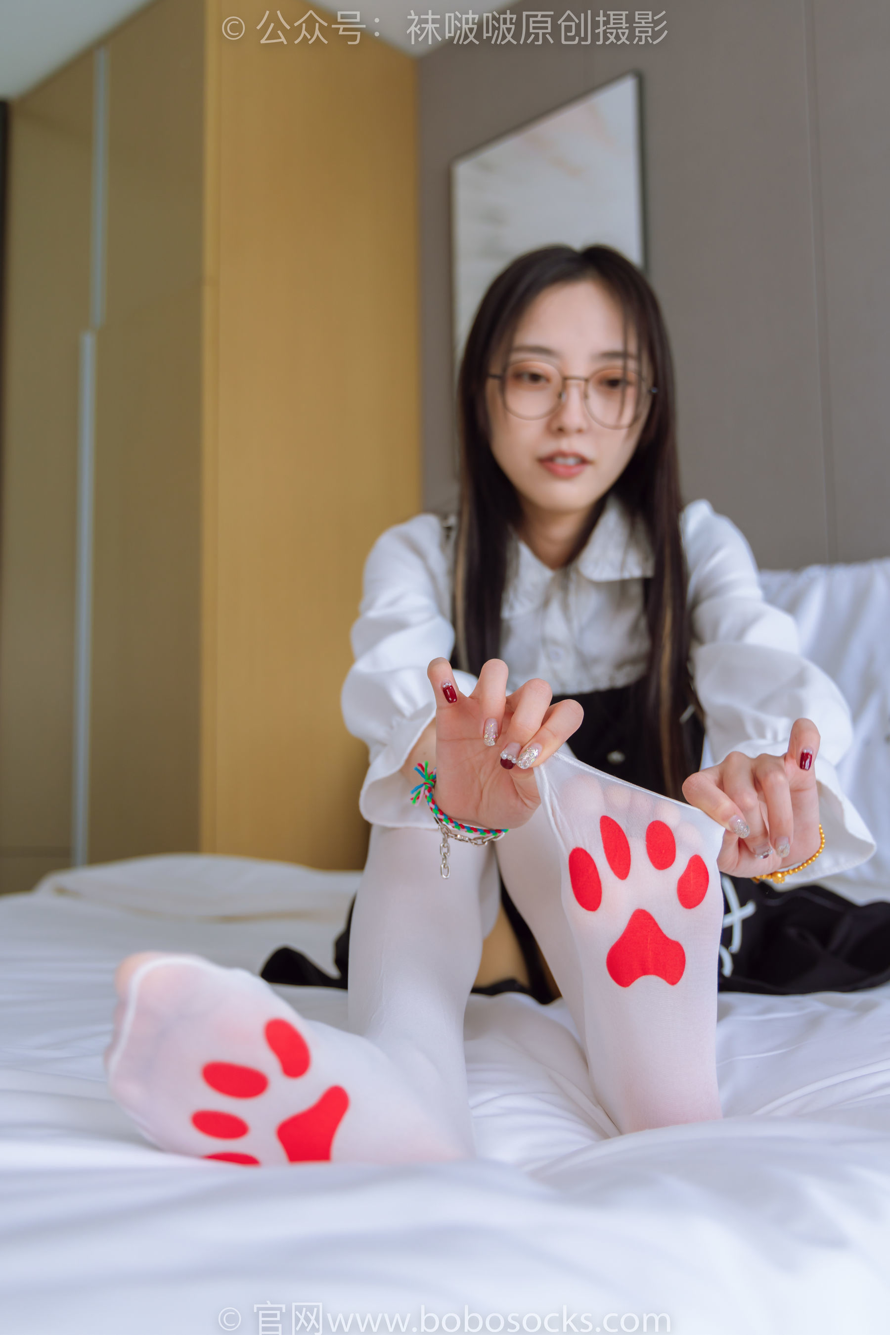 图片[94]-BoBoSocks袜啵啵 No.177 稚予-皮鞋、厚白丝（脚底猫爪印款）[140P]-六色网
