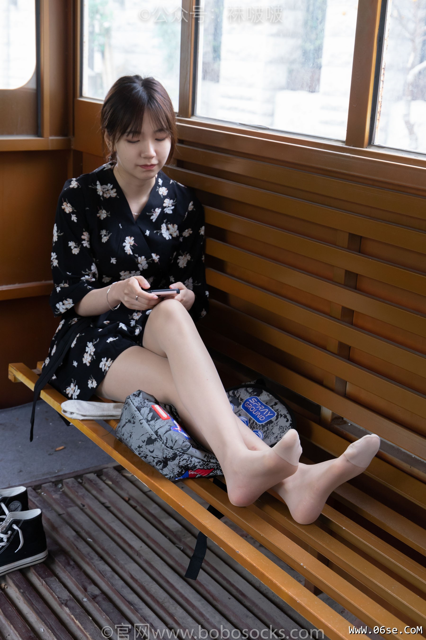 图片[106]-BoBoSocks袜啵啵 No.013 小甜豆-匡威帆布鞋、浅灰色短棉袜、肉丝[132P]-六色网