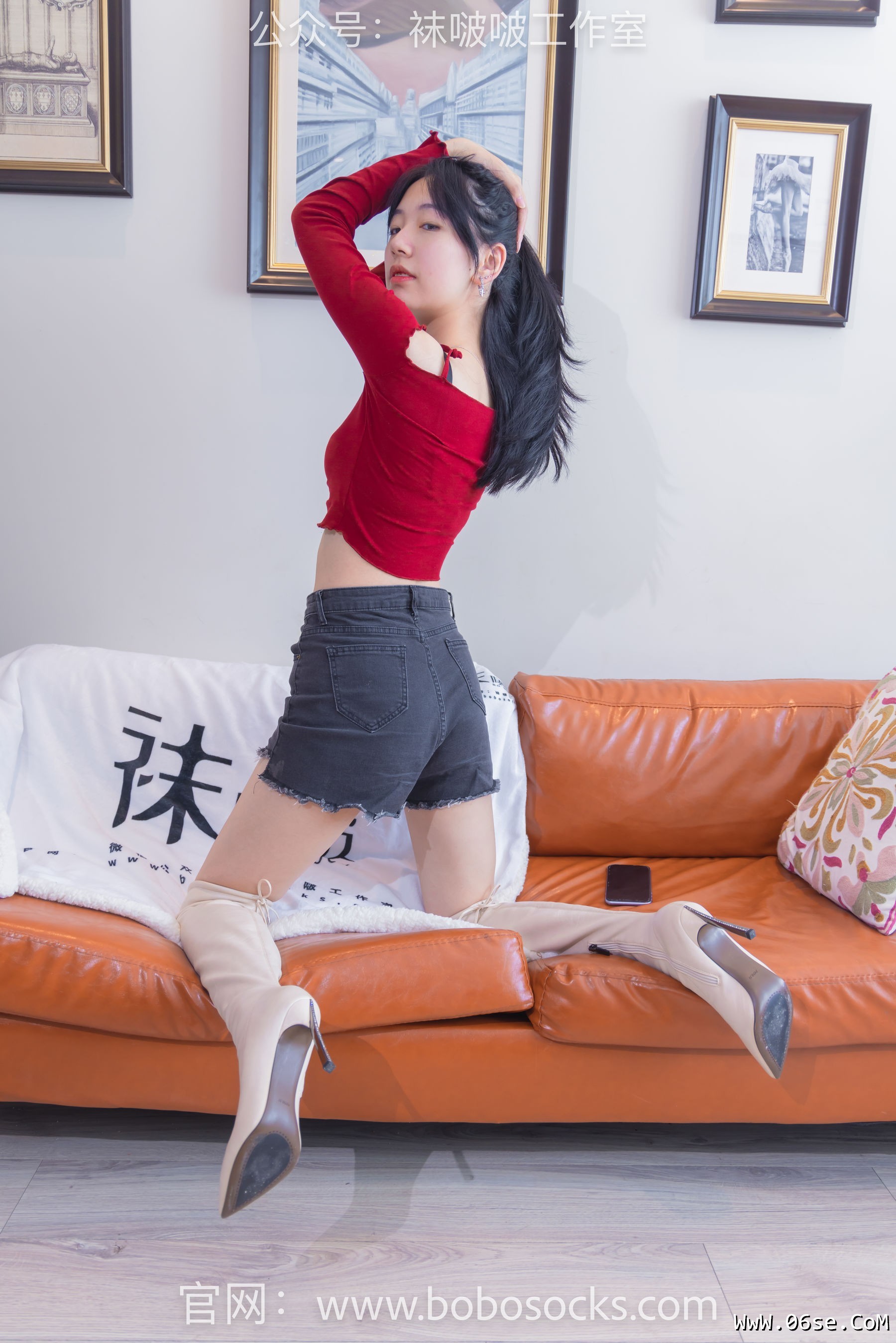 图片[119]-BoBoSocks袜啵啵 No.120 小甜豆-高跟长靴、白棉袜、裸足[170P]-六色网