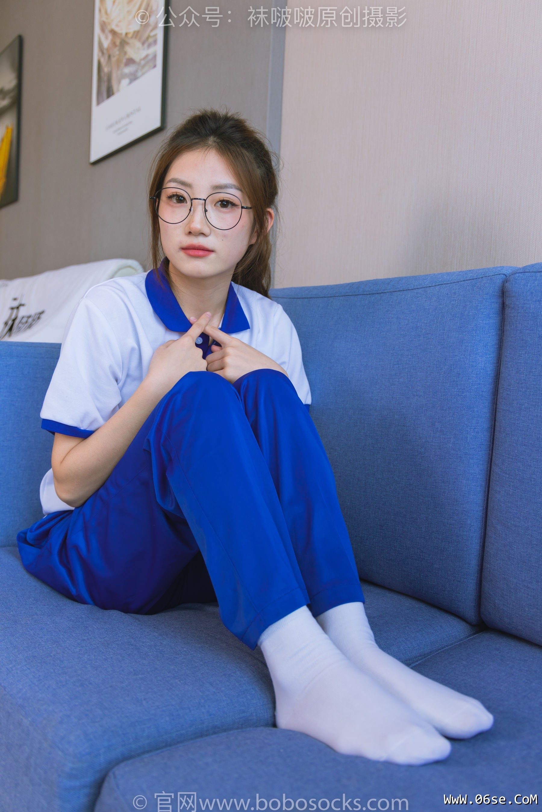图片[107]-BoBoSocks袜啵啵 No.193 小沫-贝壳头板鞋、白棉袜、肉丝、校服裤里丝[140P]-六色网