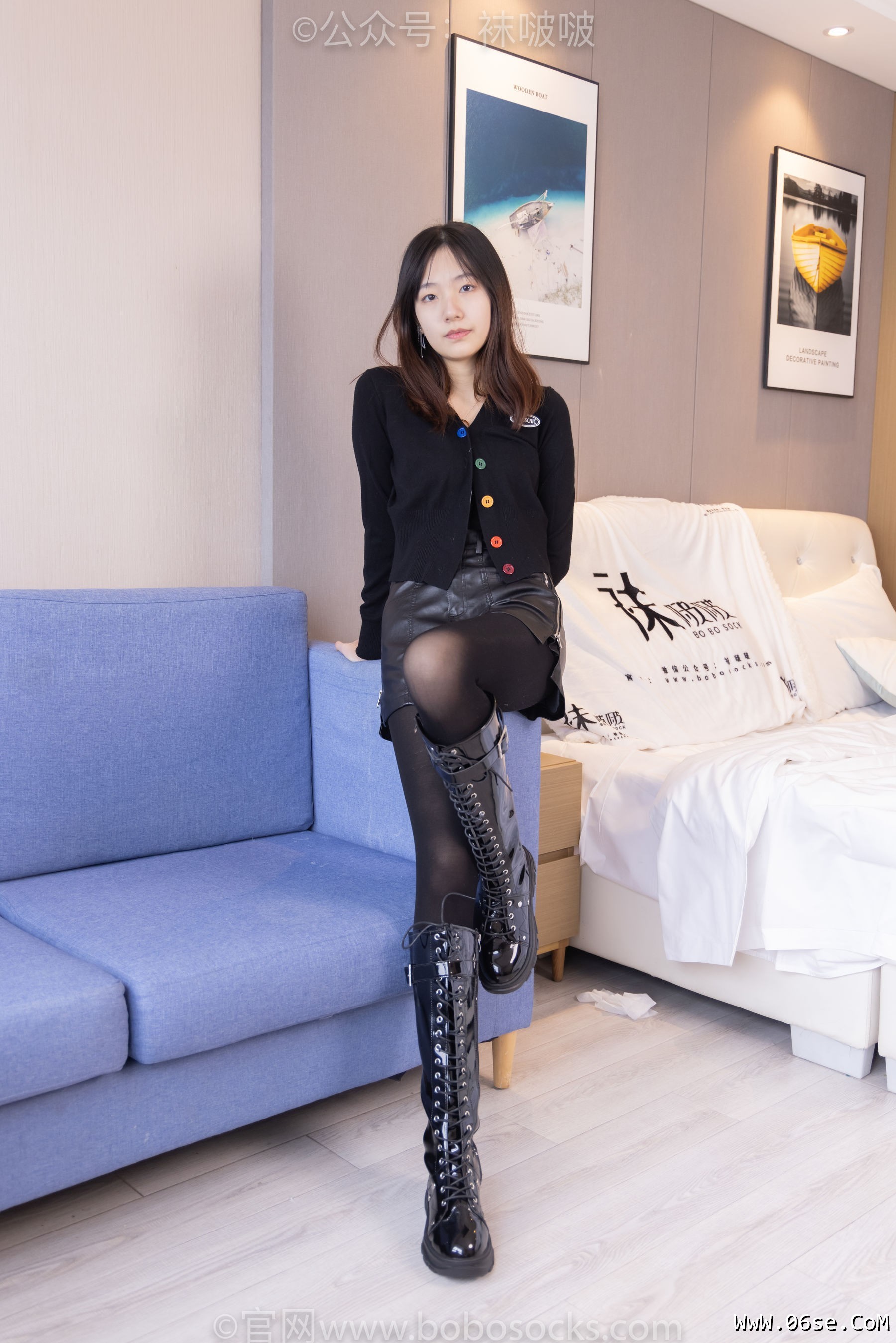 图片[3]-BoBoSocks袜啵啵 No.072 小甜豆-两双长靴、厚黑丝、厚肉丝[144P]-六色网