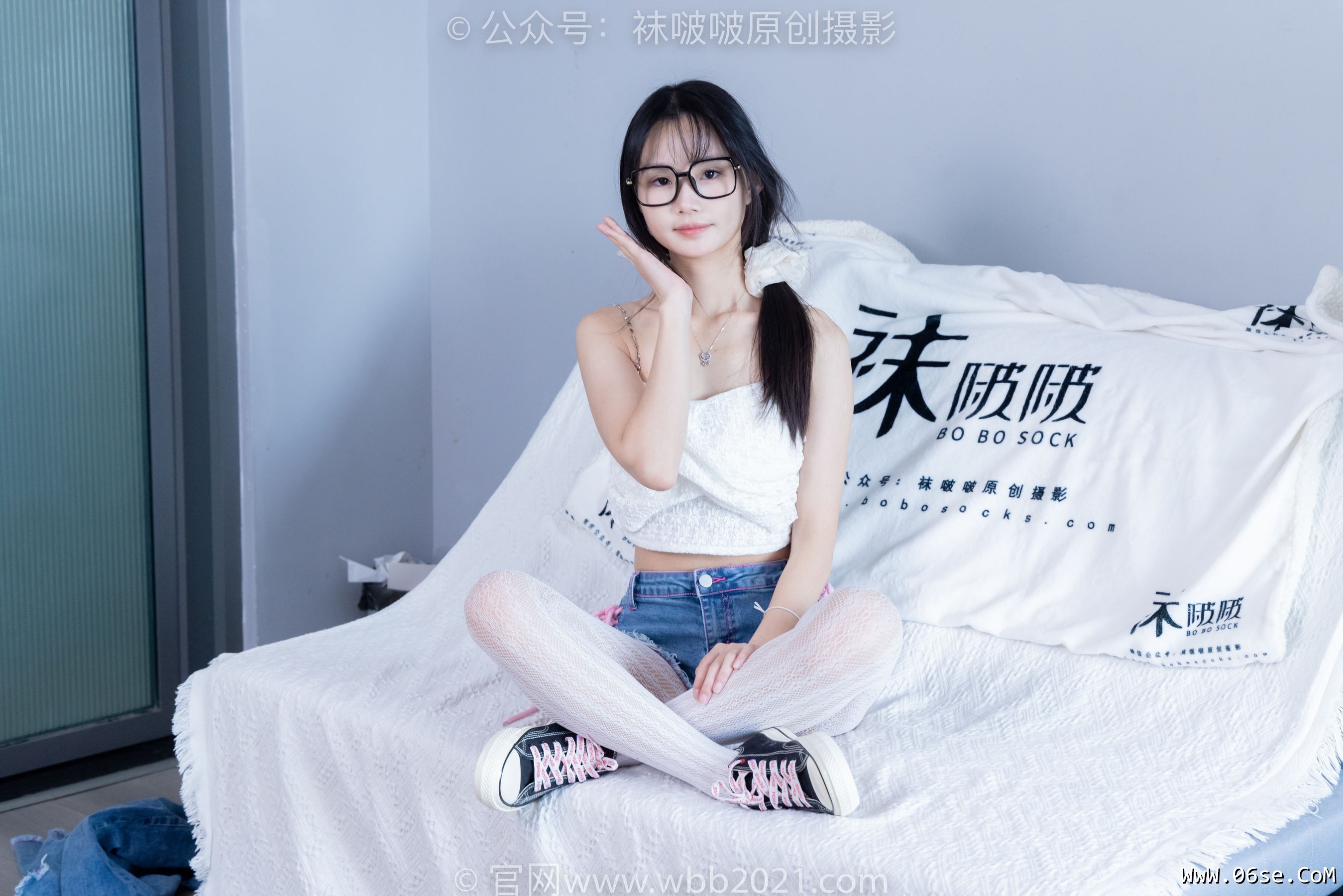 图片[41]-BoBoSocks袜啵啵 No.372 甜甜圈 -板鞋、白色蕾丝袜、可拆卸牛仔裤、裤里丝[140P]-六色网