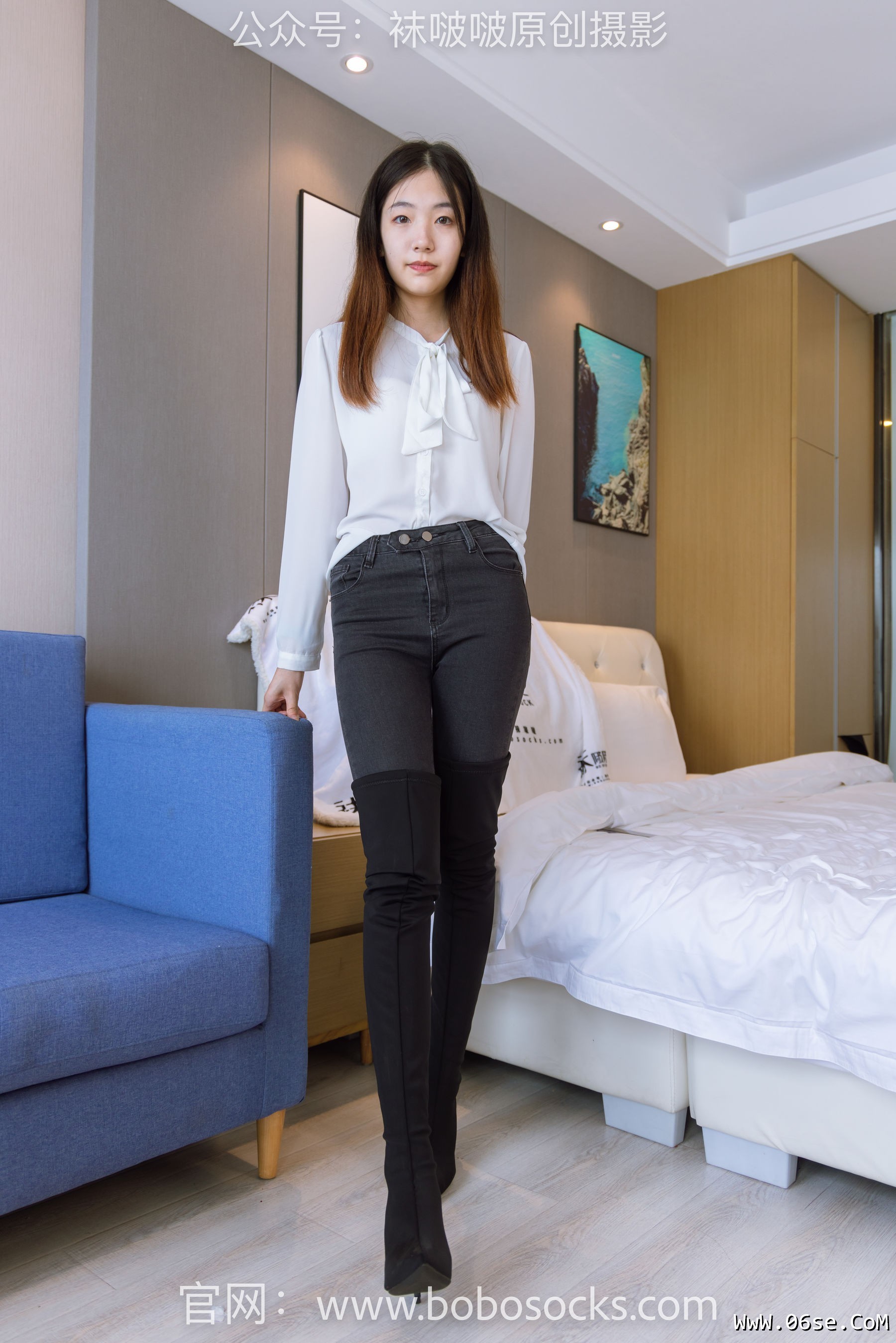 图片[13]-BoBoSocks袜啵啵 No.158 小甜豆-高跟长靴、白棉袜、裸足[136P]-六色网