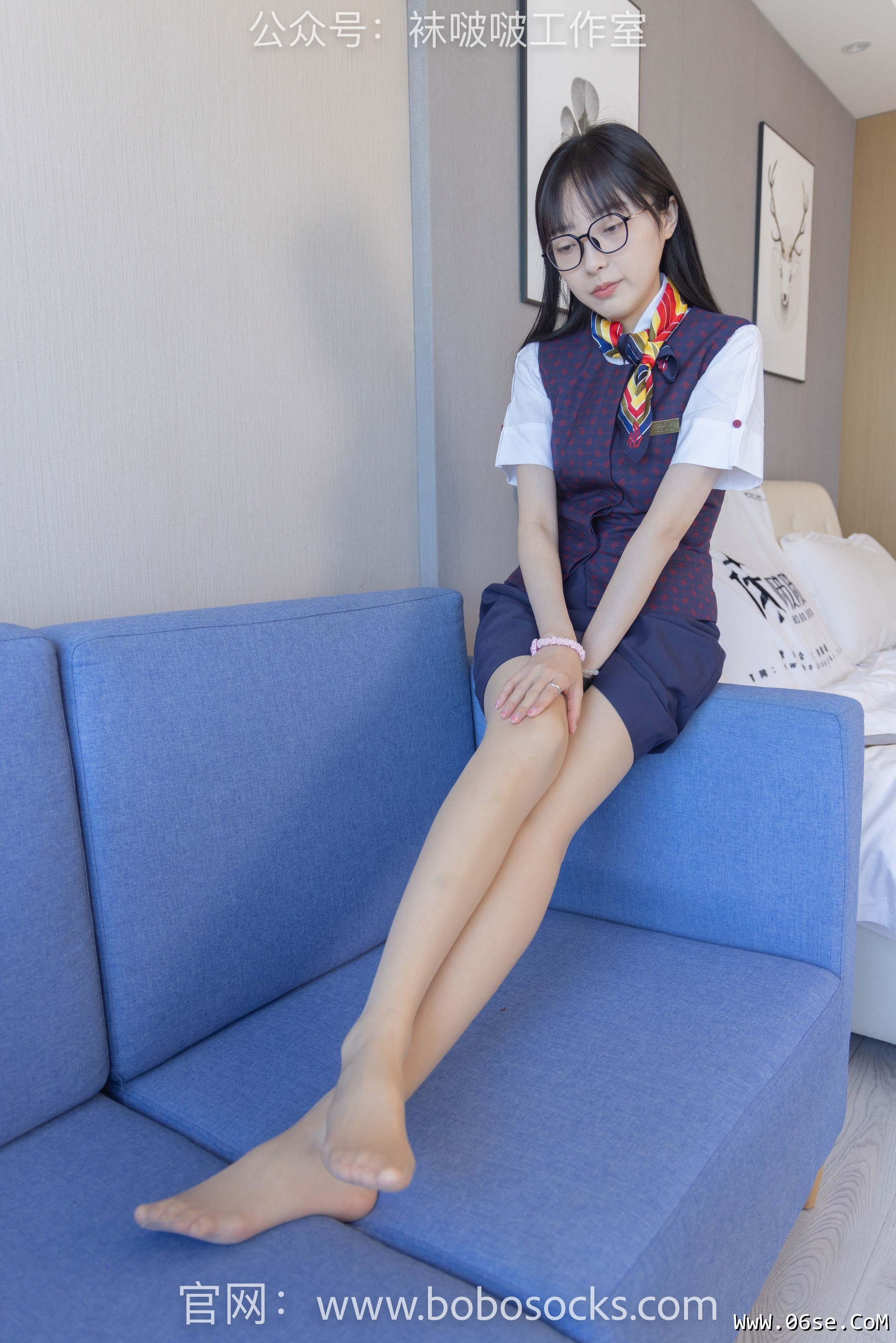 图片[120]-BoBoSocks袜啵啵 No.115 稚予-平底鞋、肉丝、空姐制服[136P]-六色网