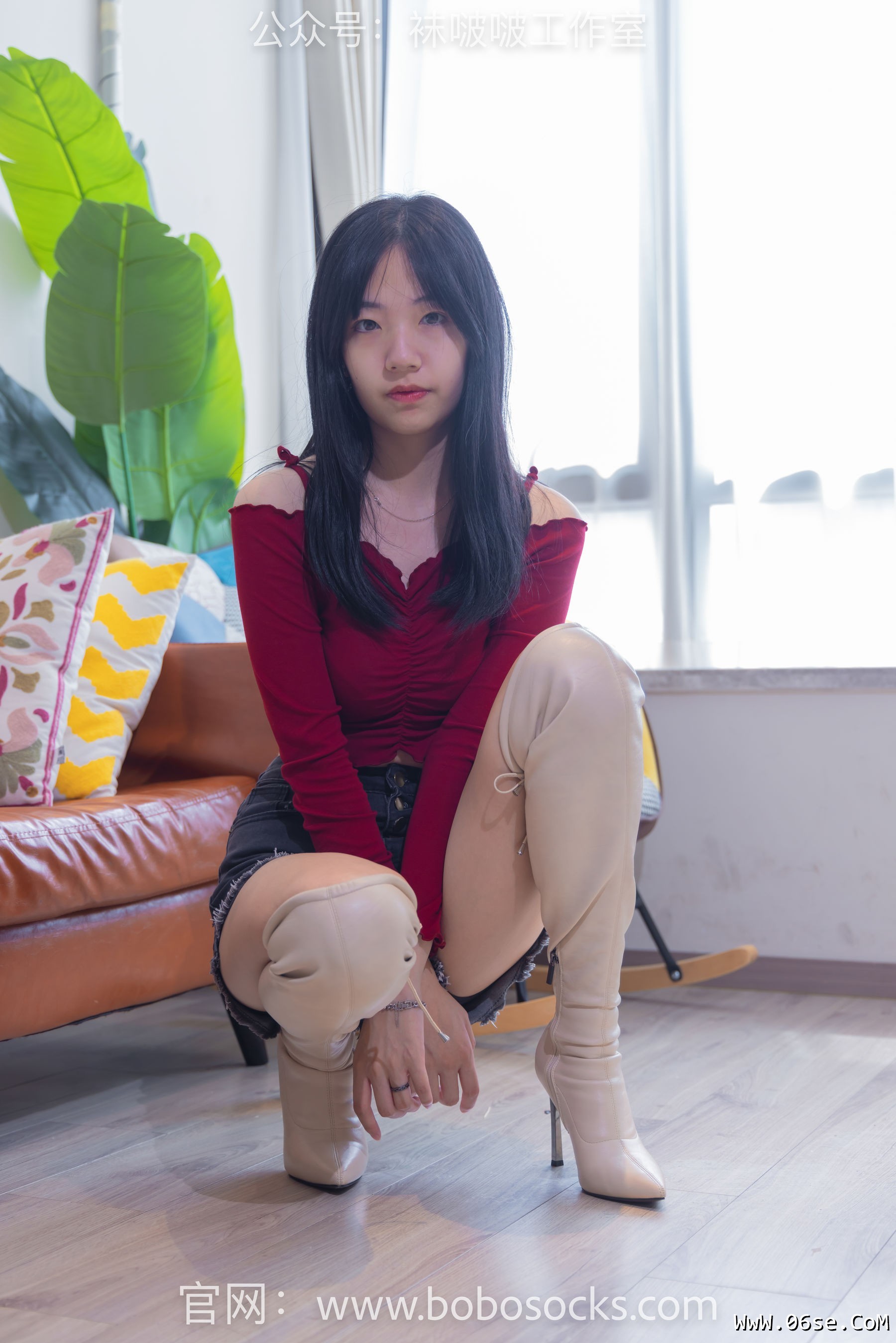 图片[102]-BoBoSocks袜啵啵 No.120 小甜豆-高跟长靴、白棉袜、裸足[170P]-六色网