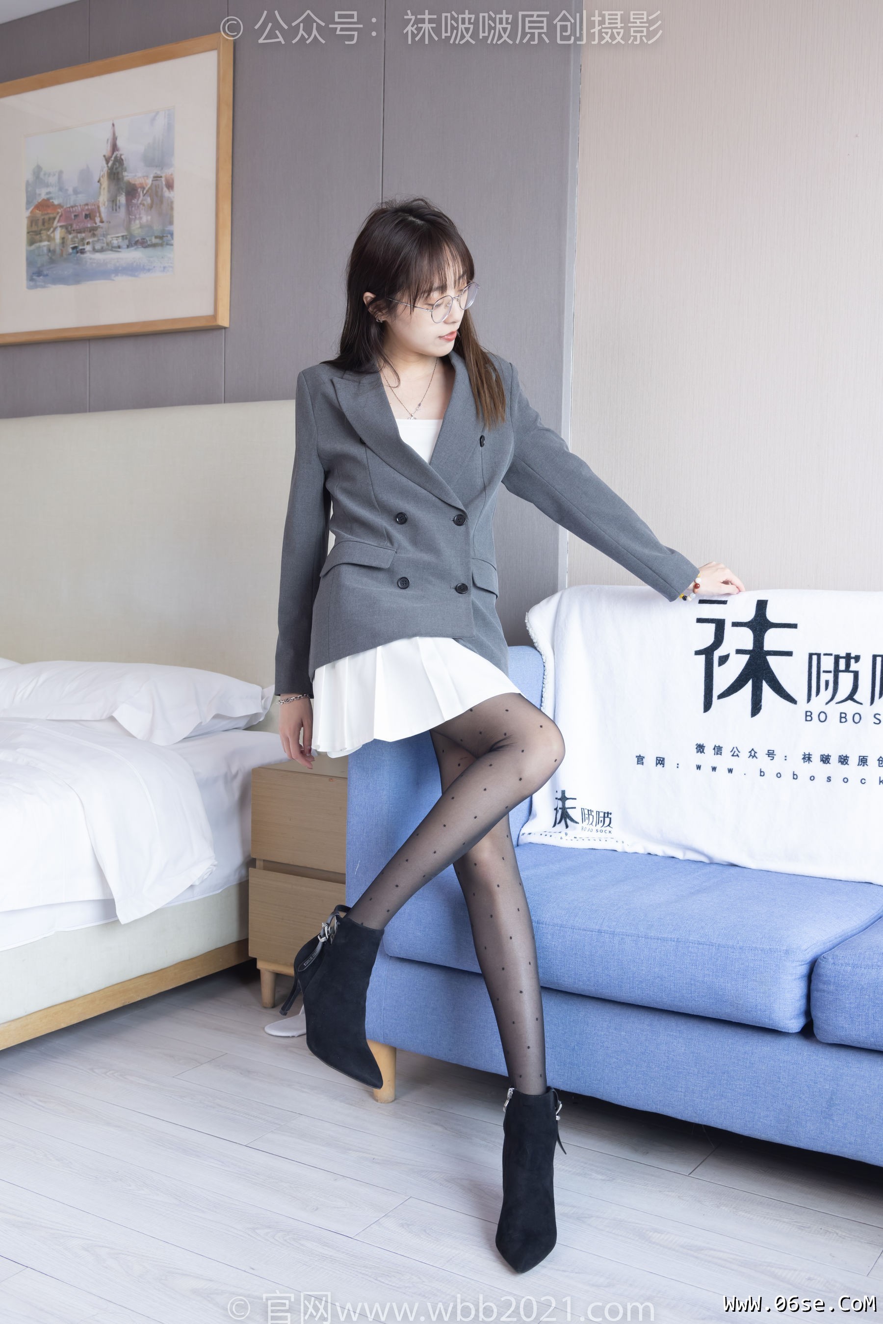 图片[113]-BoBoSocks袜啵啵 No.352 稚予 -短靴、波点黑丝[145P]-六色网