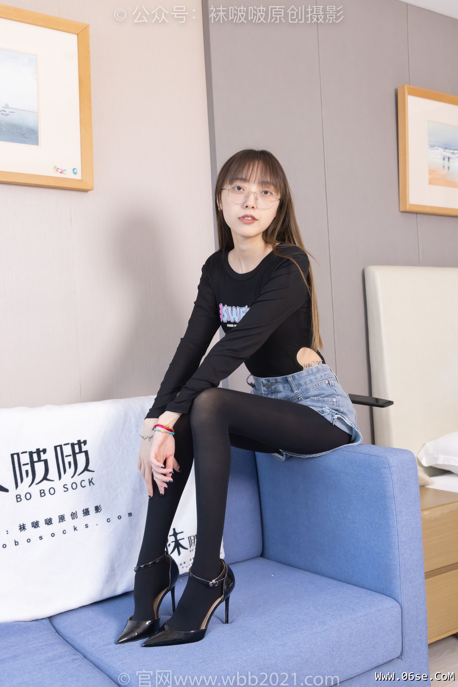 图片[46]-BoBoSocks袜啵啵 No.321 稚予 -高跟鞋、厚黑丝[150P]-六色网
