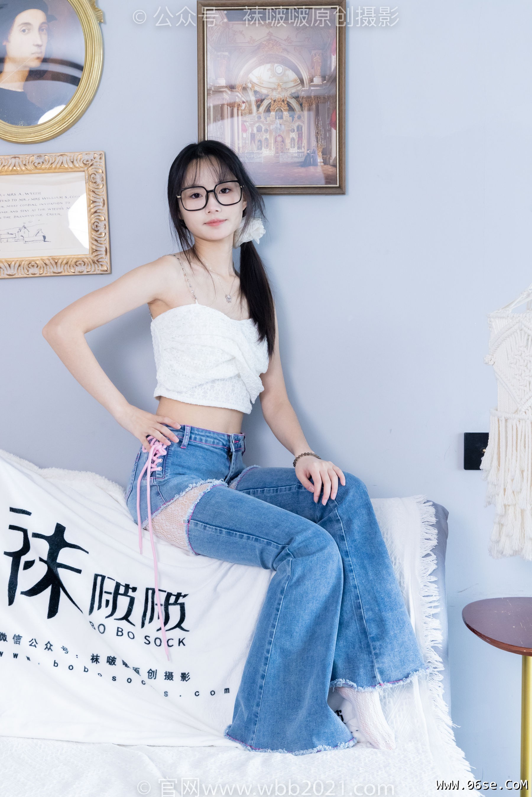 图片[66]-BoBoSocks袜啵啵 No.372 甜甜圈 -板鞋、白色蕾丝袜、可拆卸牛仔裤、裤里丝[140P]-六色网