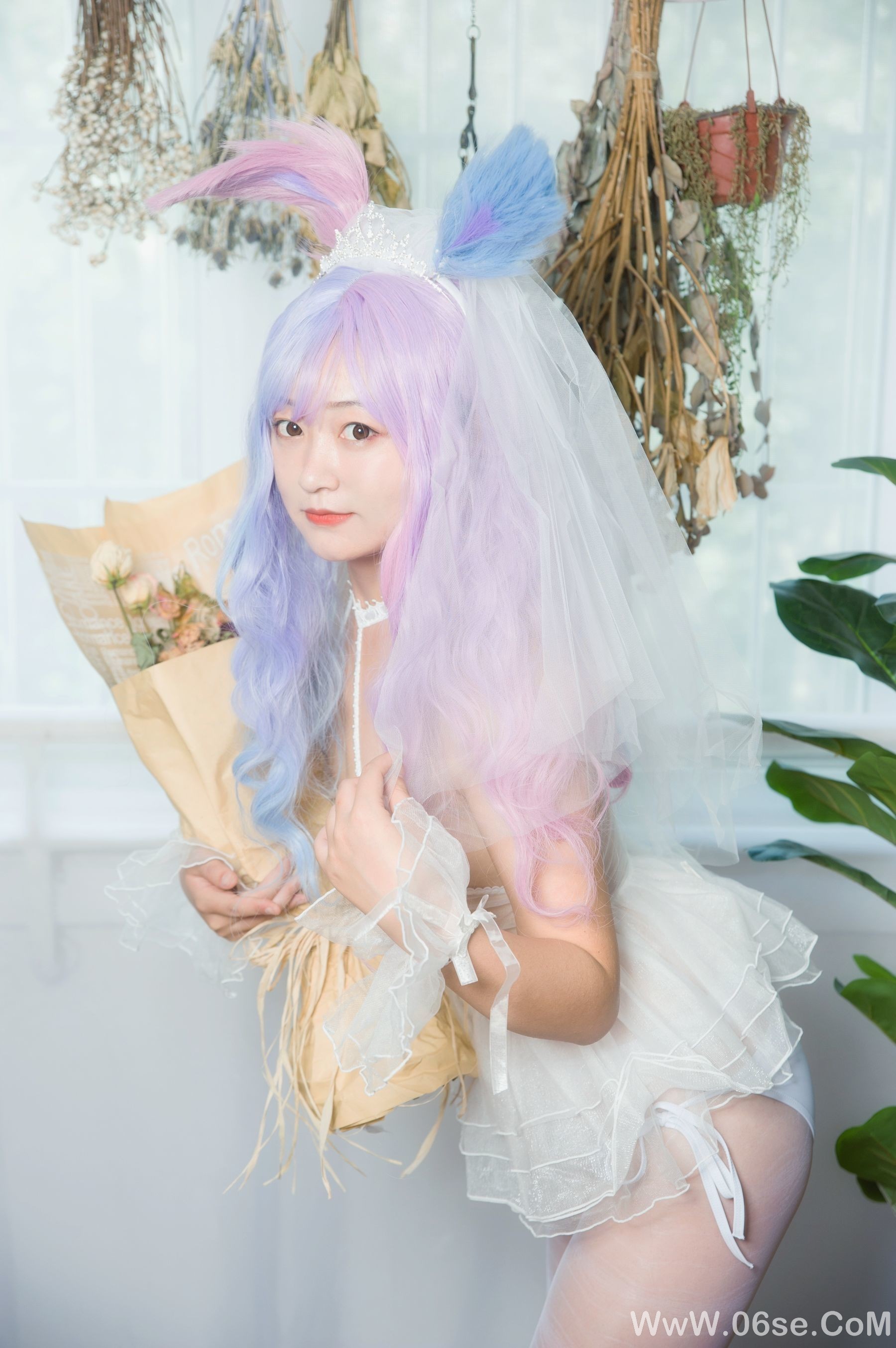 图片[8]-动漫博主大碗排面 婚纱兔白丝婚纱[23P]-六色网