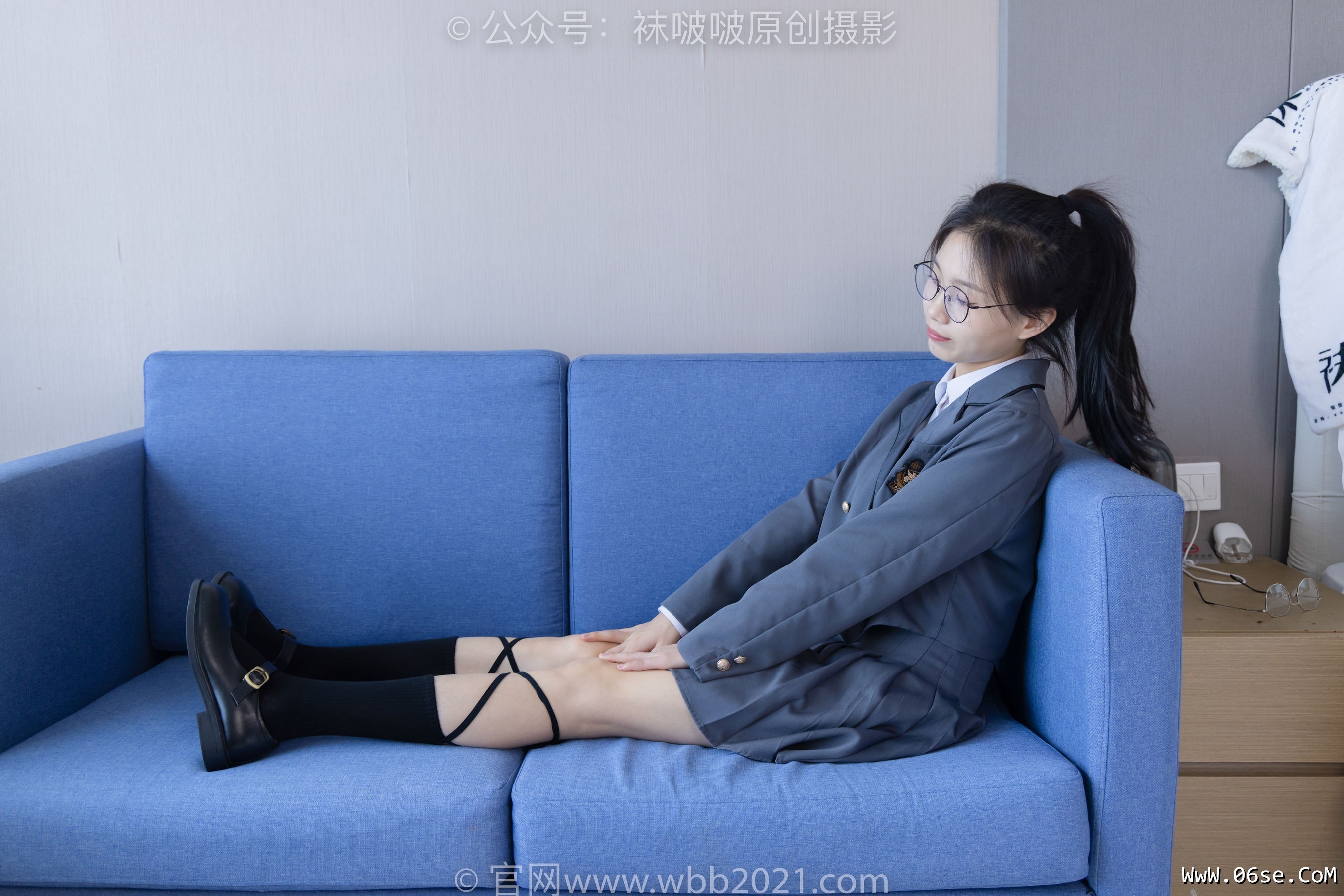 图片[60]-BoBoSocks袜啵啵 No.268 芝士 -黑皮鞋、绑带黑棉袜、学院制服[139P]-六色网