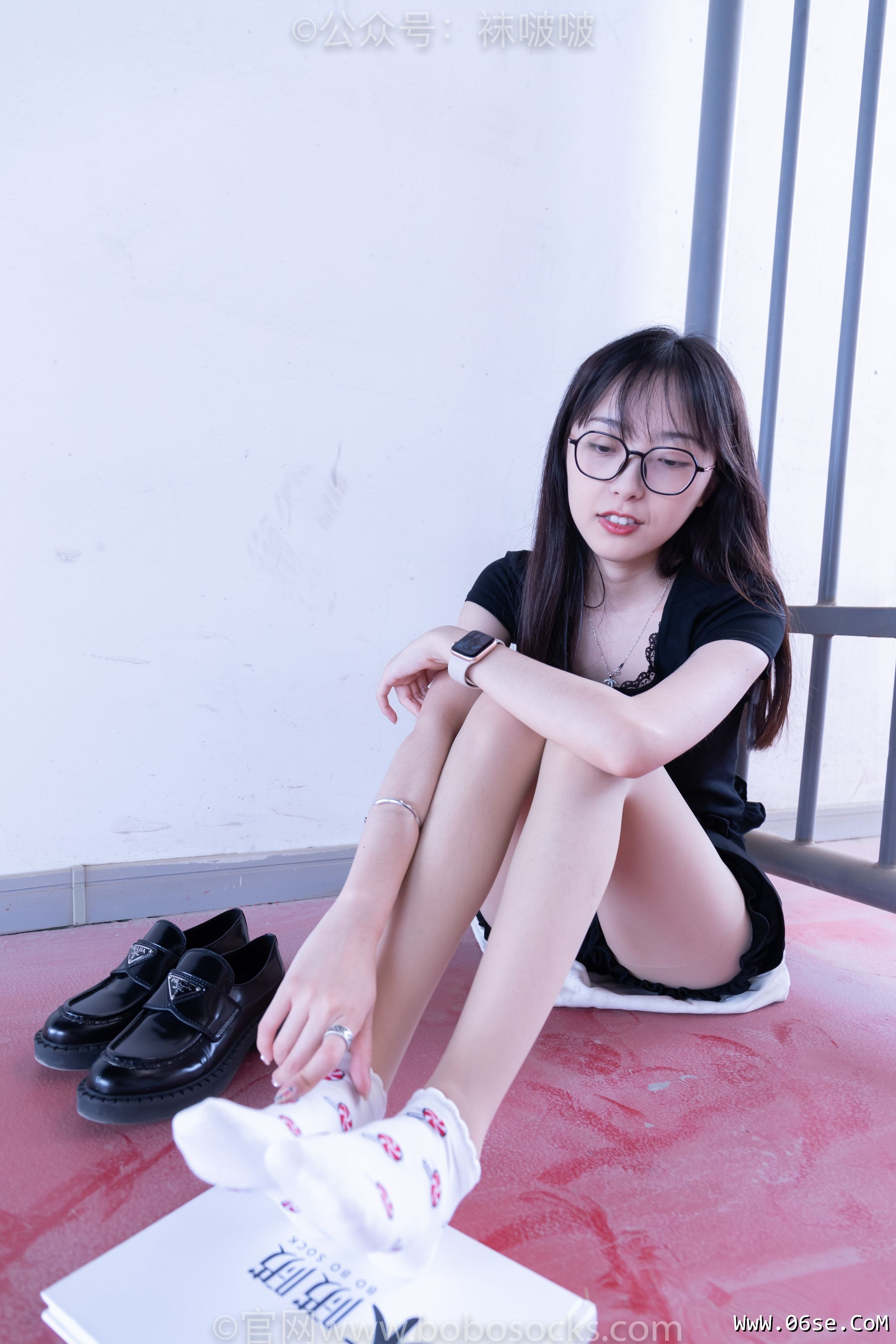 图片[67]-BoBoSocks袜啵啵 No.030 稚予- 皮鞋、短白棉袜、肉丝[141P]-六色网