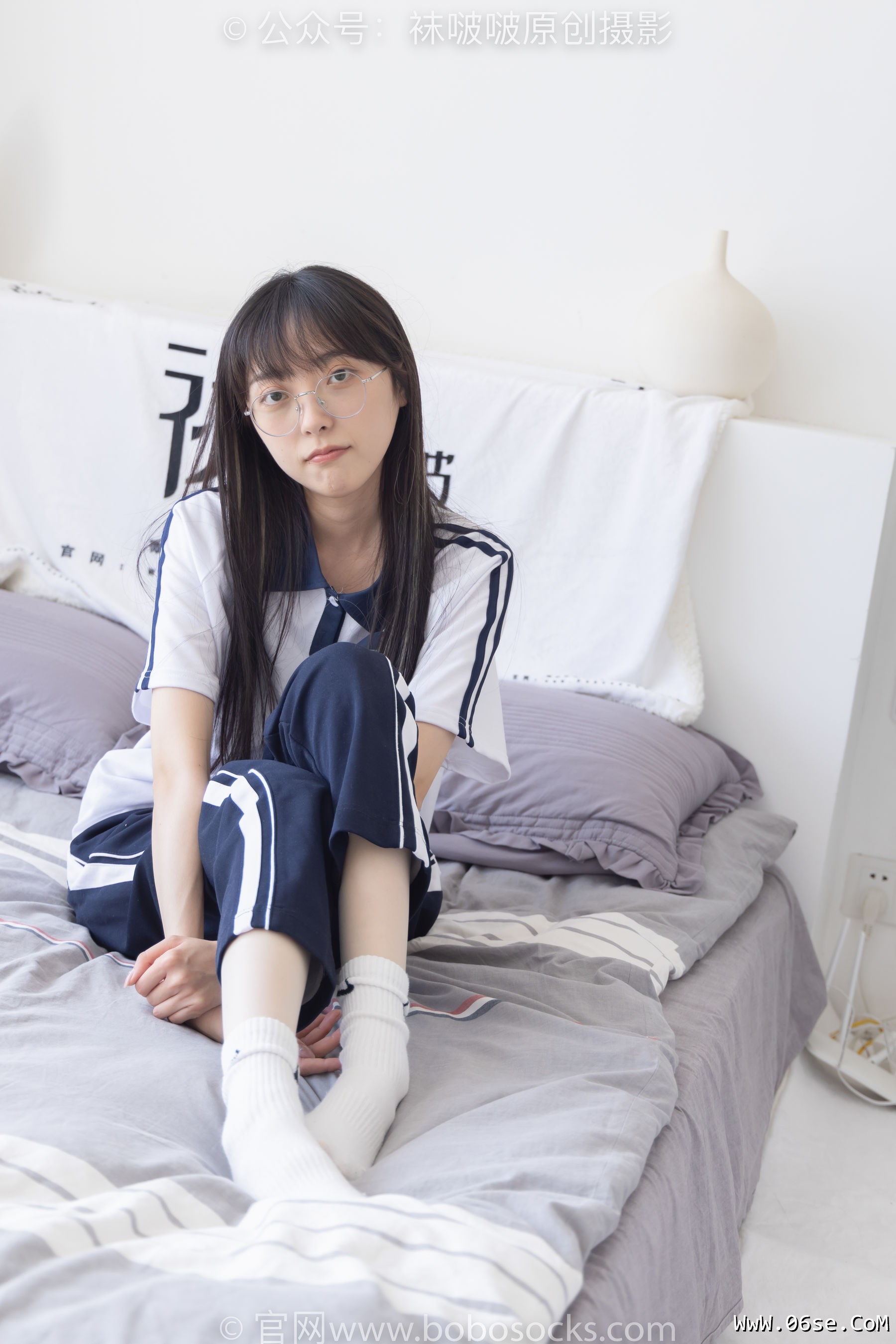图片[79]-BoBoSocks袜啵啵 No.207 稚予 -aj板鞋、白棉袜、油亮白丝、校服裤里丝[140P]-六色网