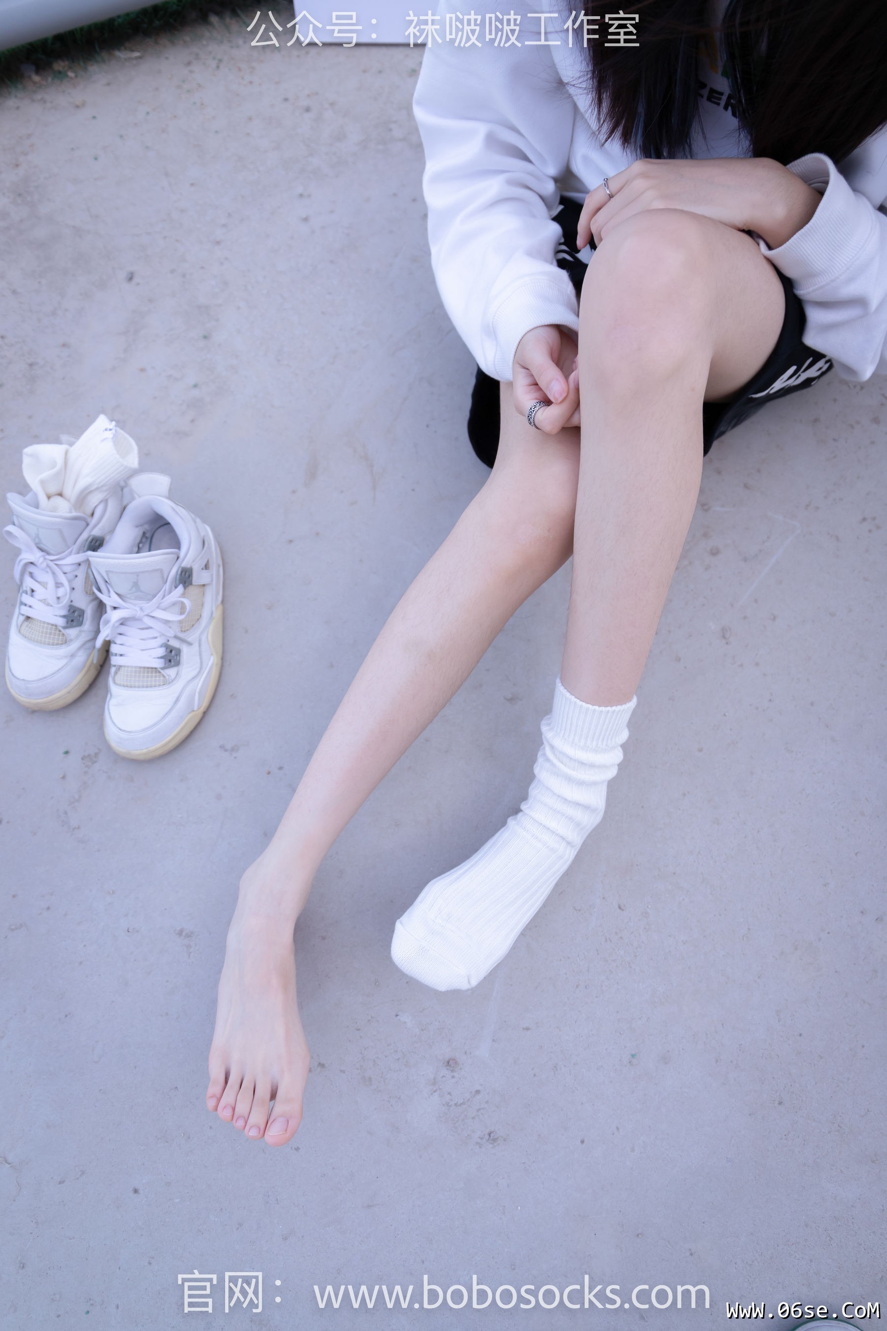 图片[98]-BoBoSocks袜啵啵 No.103 稚予-AJ篮球鞋、白棉袜、裸足[134P]-六色网