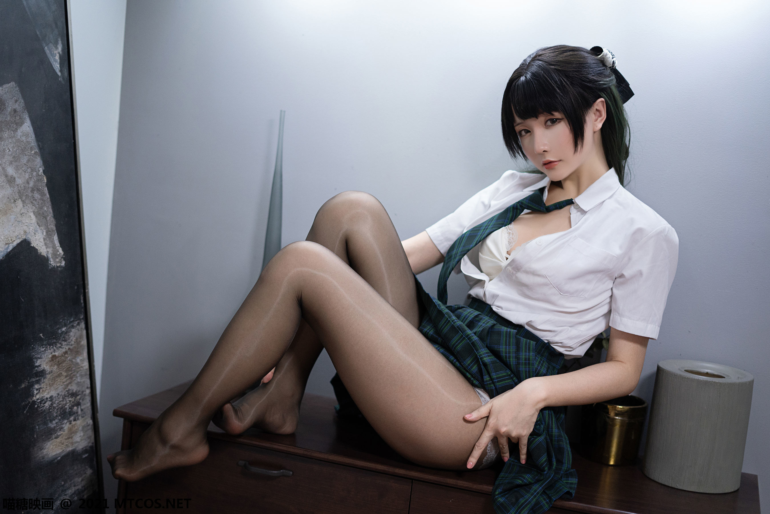 图片[11]-喵糖映画 VOL.435 绿色JK [20P]-六色网