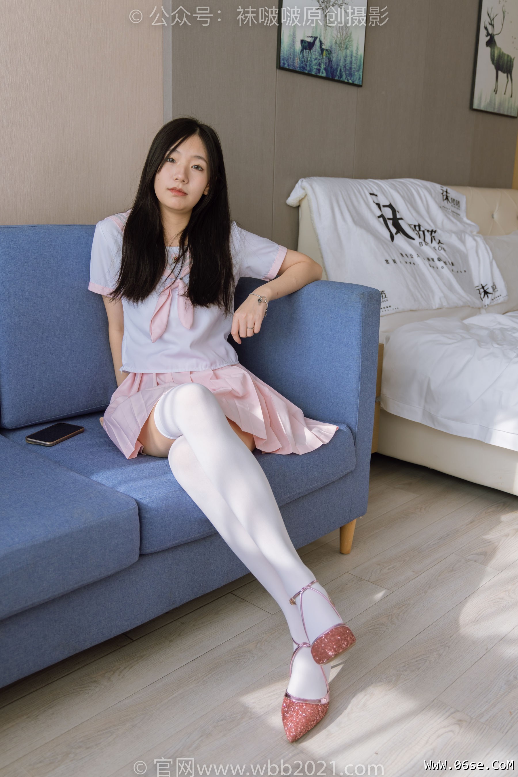 图片[78]-BoBoSocks袜啵啵 No.348 小甜豆 -两双高跟鞋、厚白丝大腿袜、裸足[170P]-六色网