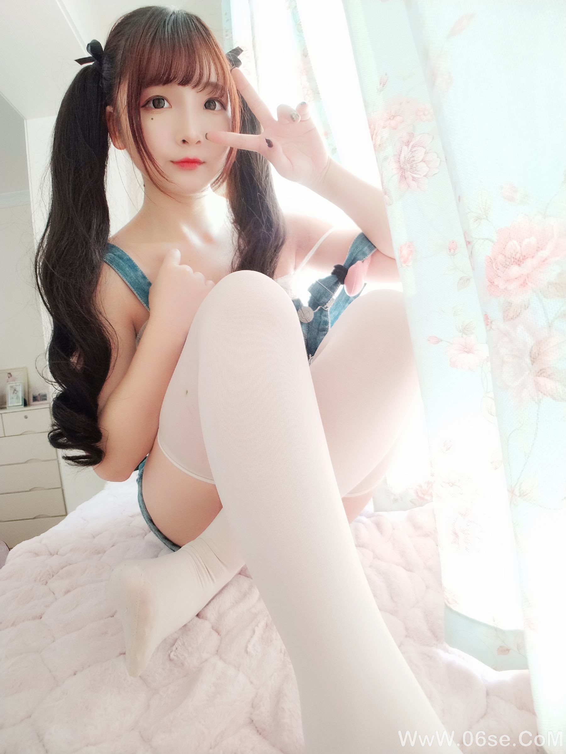 图片[19]-二次元美女古川kagura 牛仔吊带短裤[40P]-六色网