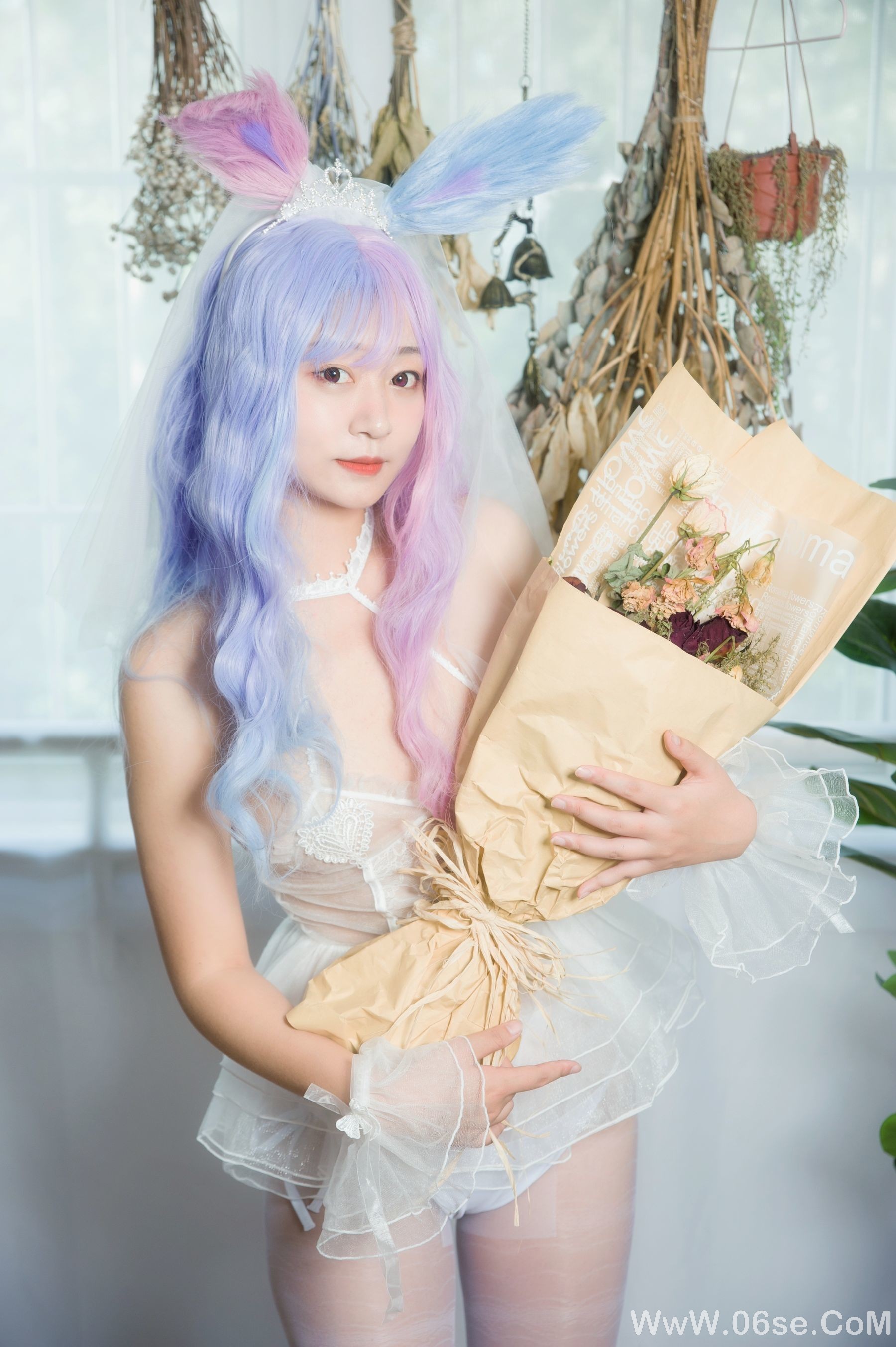 图片[6]-动漫博主大碗排面 婚纱兔白丝婚纱[23P]-六色网