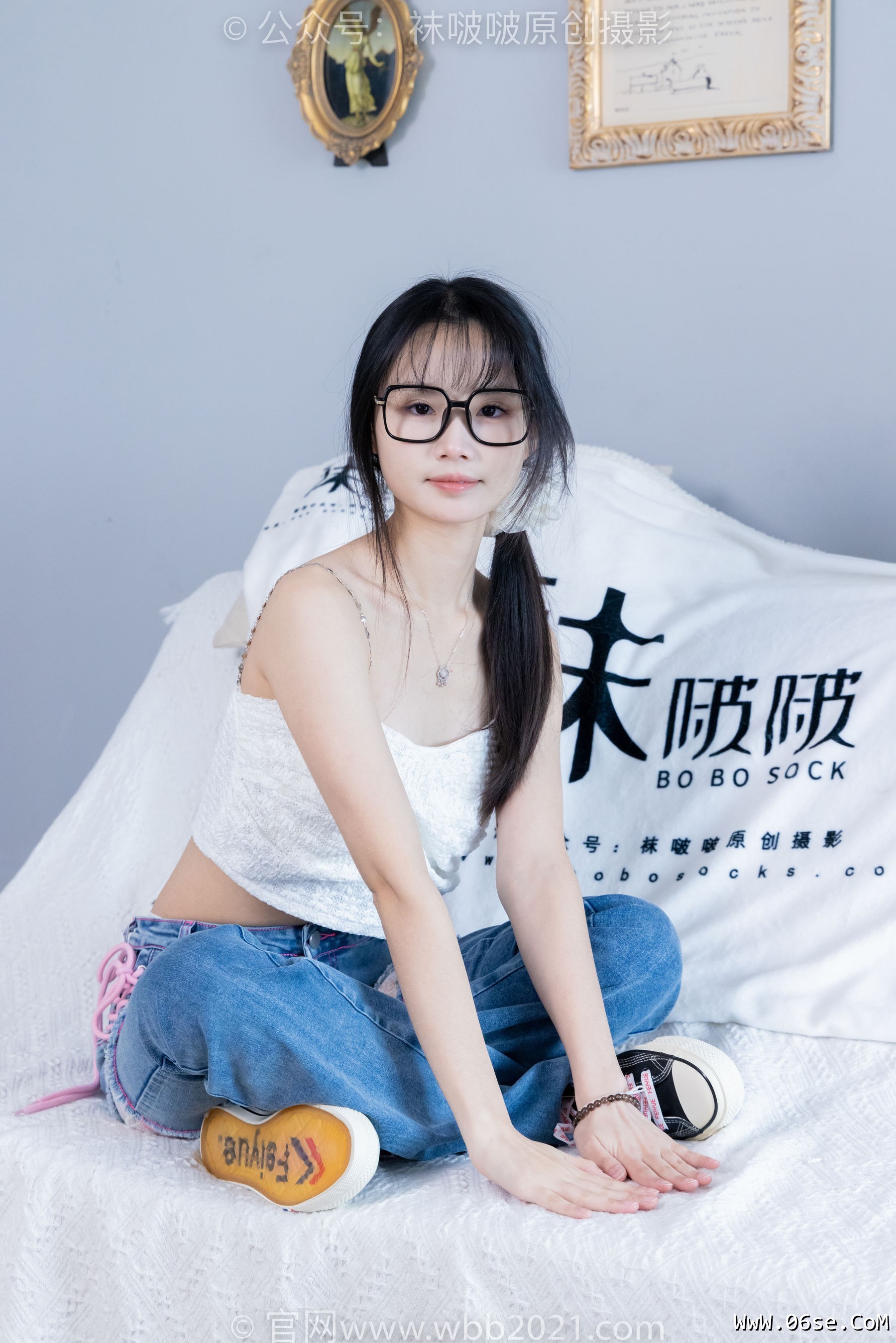 图片[60]-BoBoSocks袜啵啵 No.372 甜甜圈 -板鞋、白色蕾丝袜、可拆卸牛仔裤、裤里丝[140P]-六色网