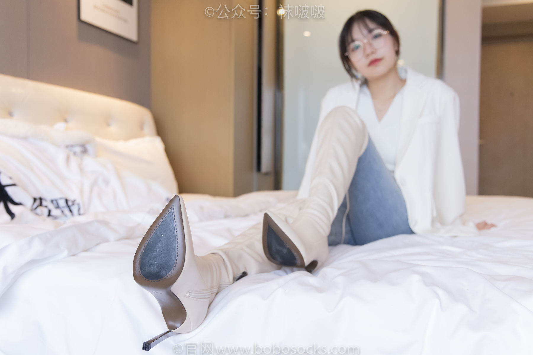 图片[80]-BoBoSocks袜啵啵 No.050 小甜豆-高跟长靴、白棉袜[175P]-六色网