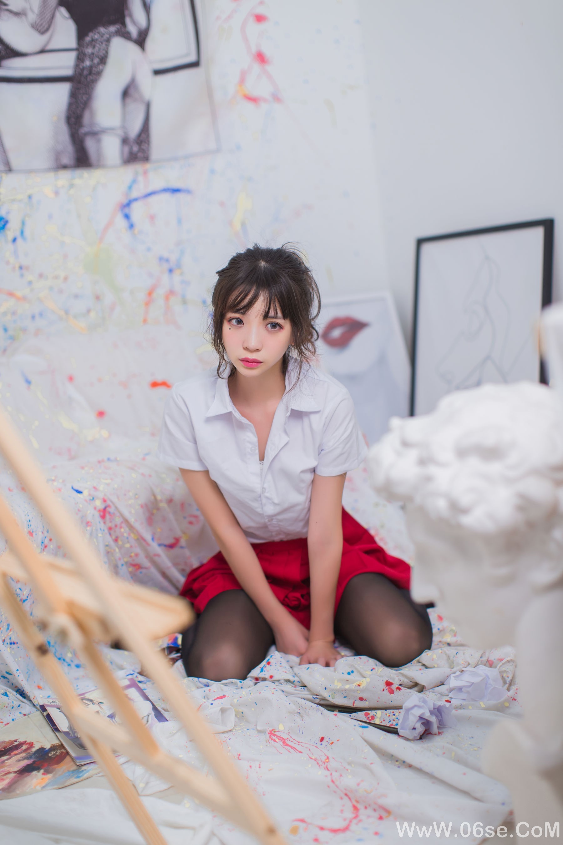 图片[14]-疯猫ss 画室JK少女[23P]-六色网