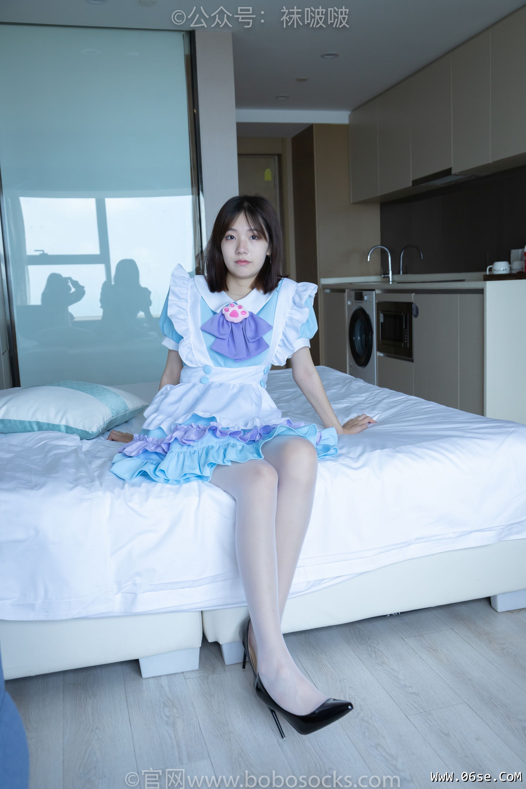 图片[17]-BoBoSocks袜啵啵 No.066 小甜豆-女仆装、高跟鞋、薄白丝[134P]-六色网