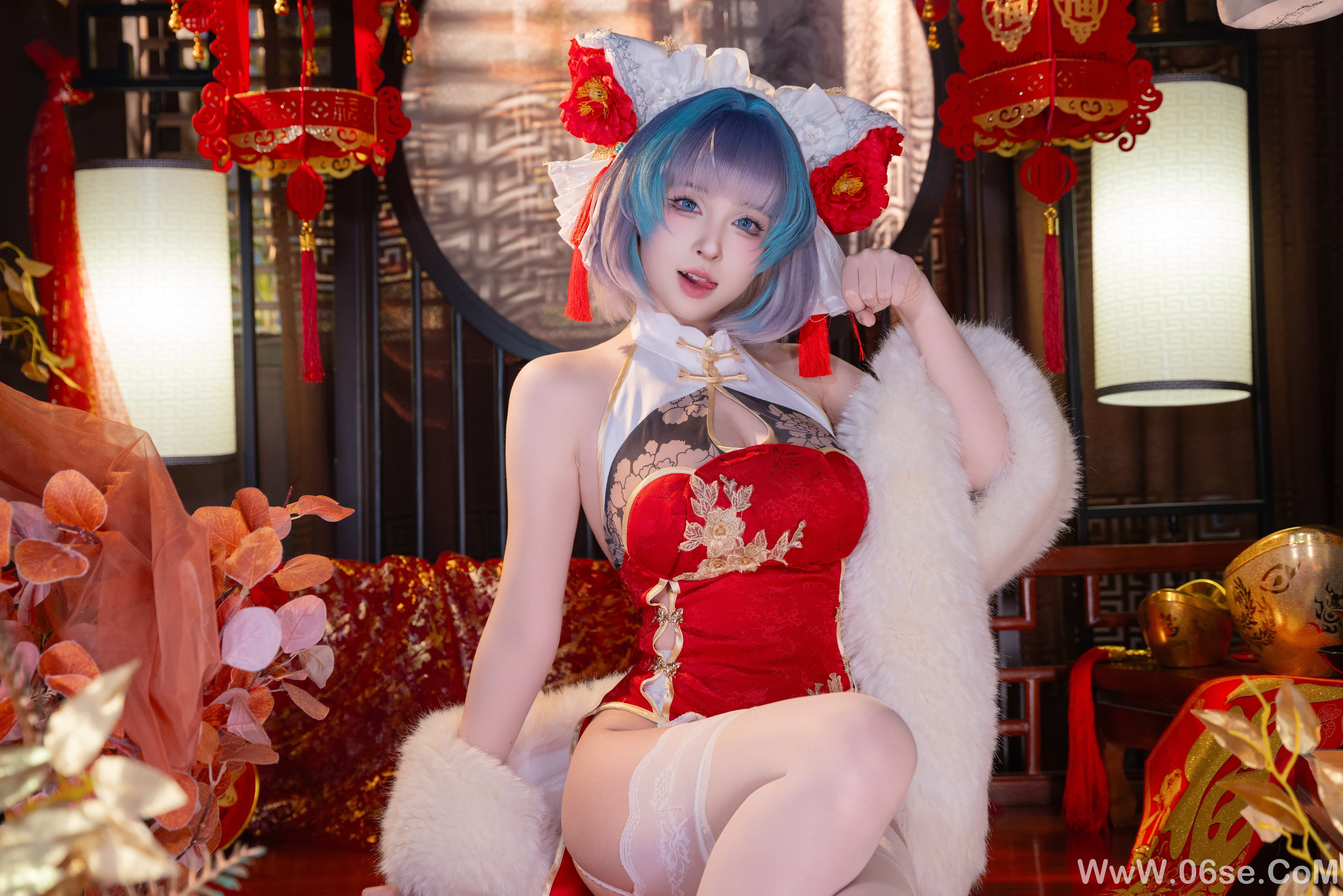 图片[54]-清水由乃 – 碧蓝航线 柴郡 新春旗袍[71P]-六色网