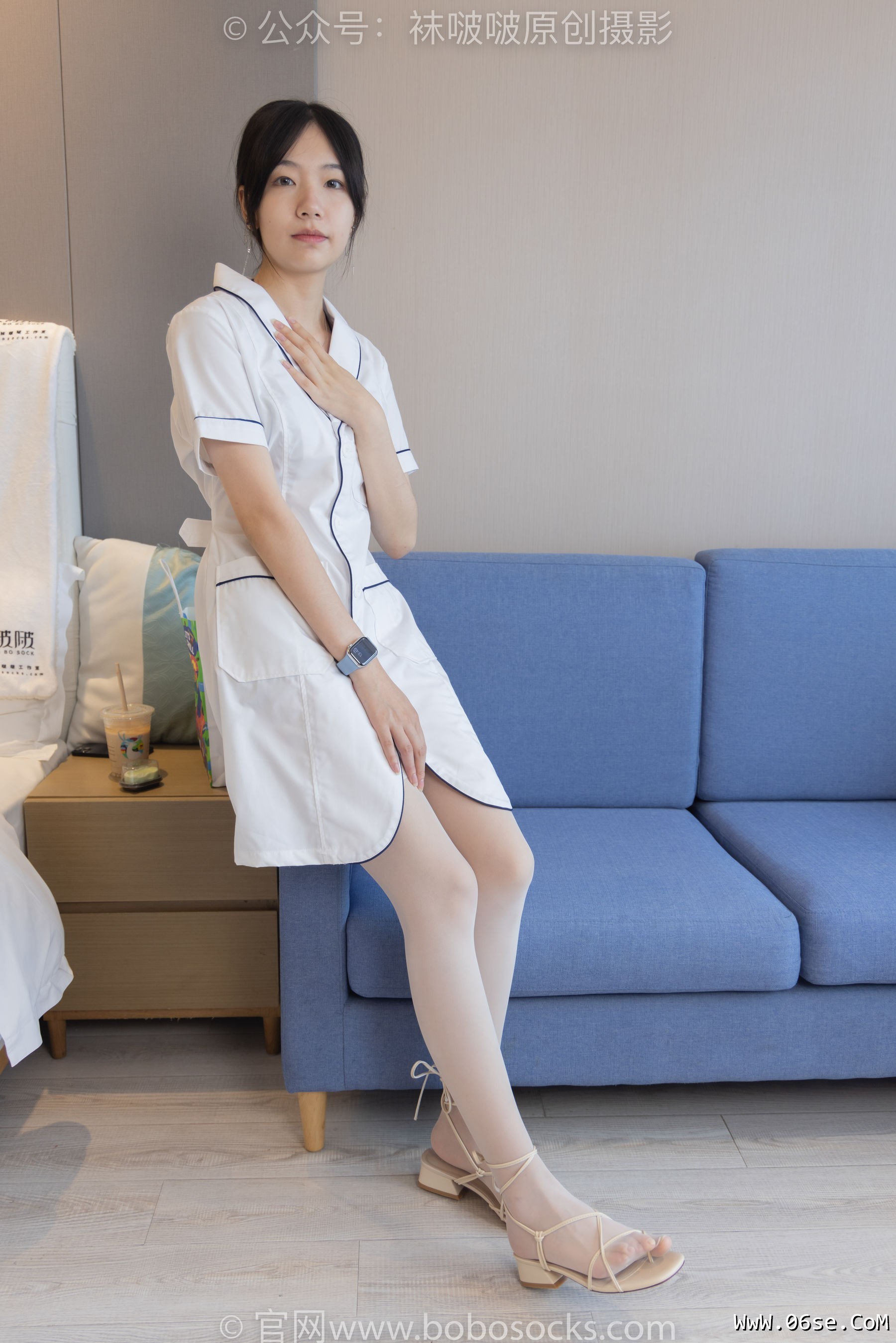 图片[51]-BoBoSocks袜啵啵 No.206 小甜豆 -绑带凉鞋、白丝大腿袜、小护士服[142P]-六色网