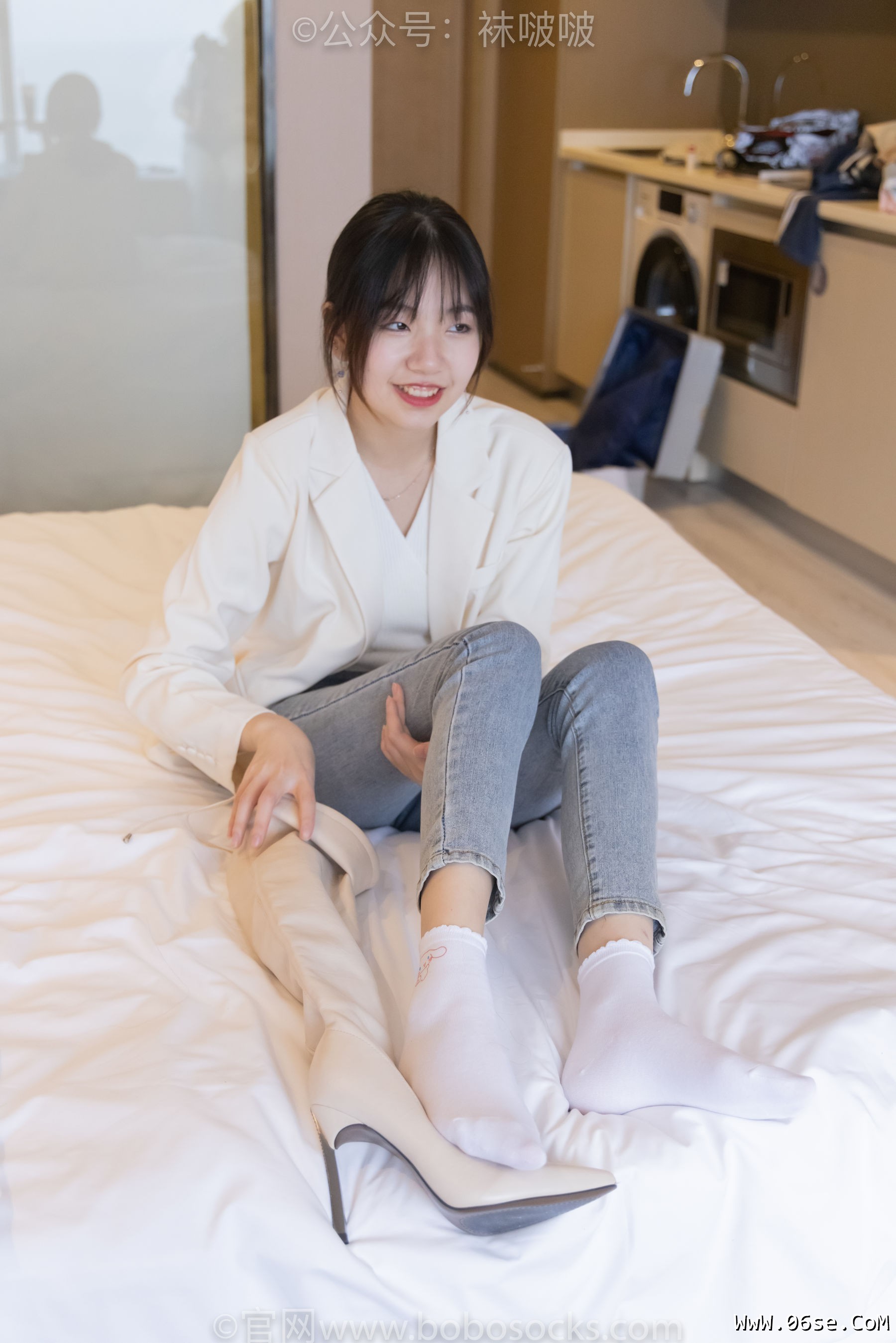 图片[100]-BoBoSocks袜啵啵 No.050 小甜豆-高跟长靴、白棉袜[175P]-六色网
