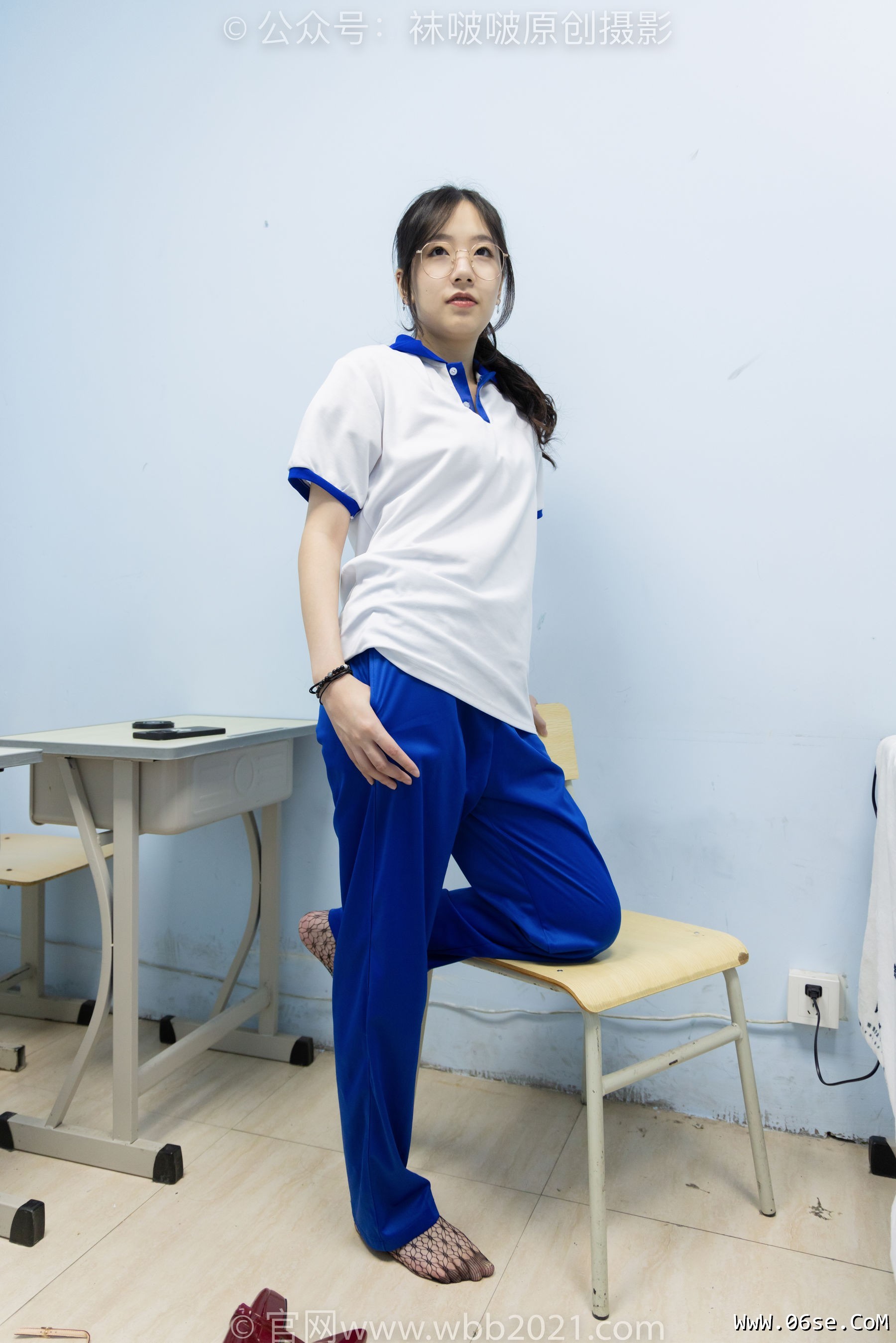 图片[27]-BoBoSocks袜啵啵 No.375 小甜豆 -高跟鞋、黑色蕾丝网袜、校服裤里丝[160P]-六色网