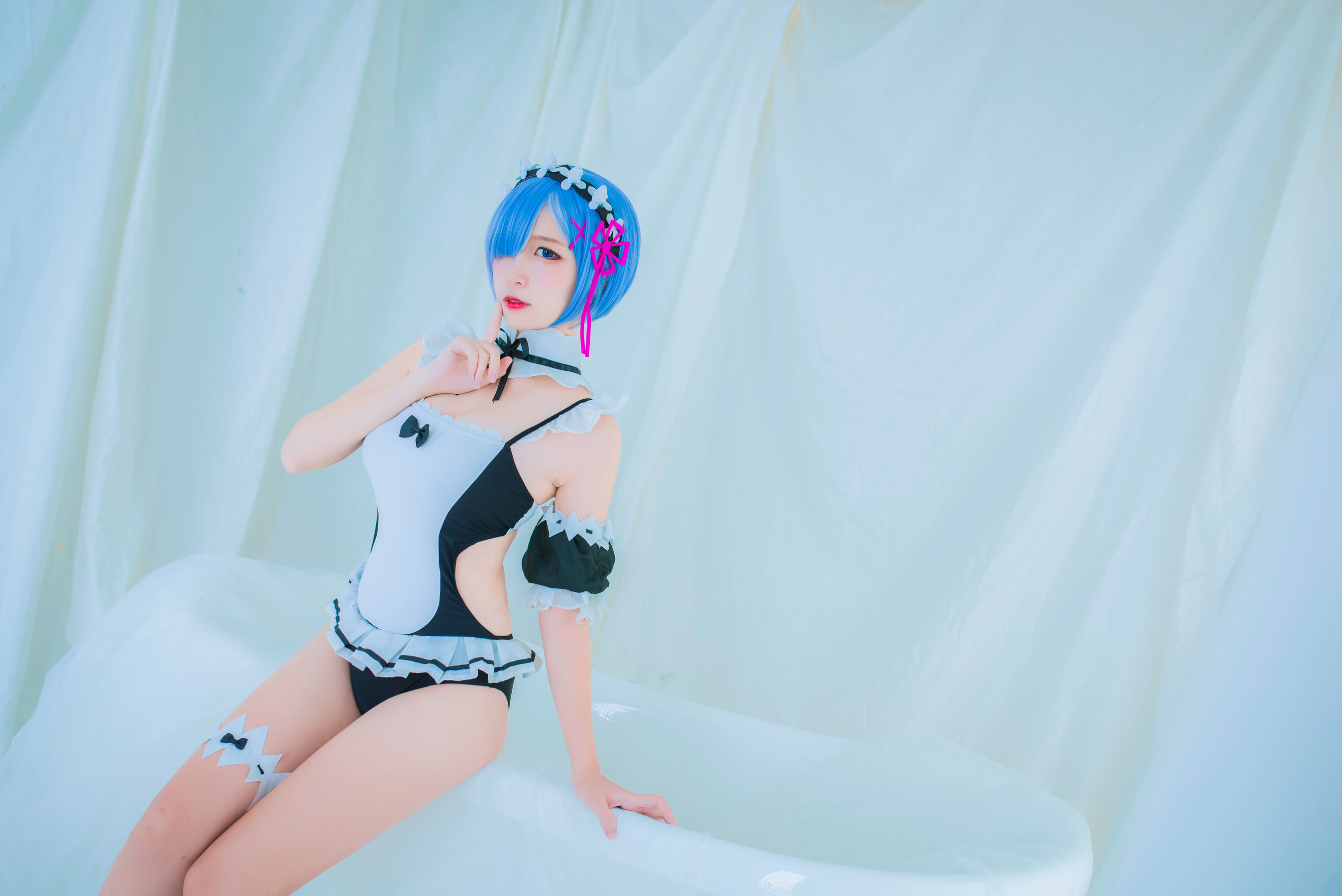 图片[3]-人气Coser二佐Nisa 蕾姆泳装[32P]-六色网