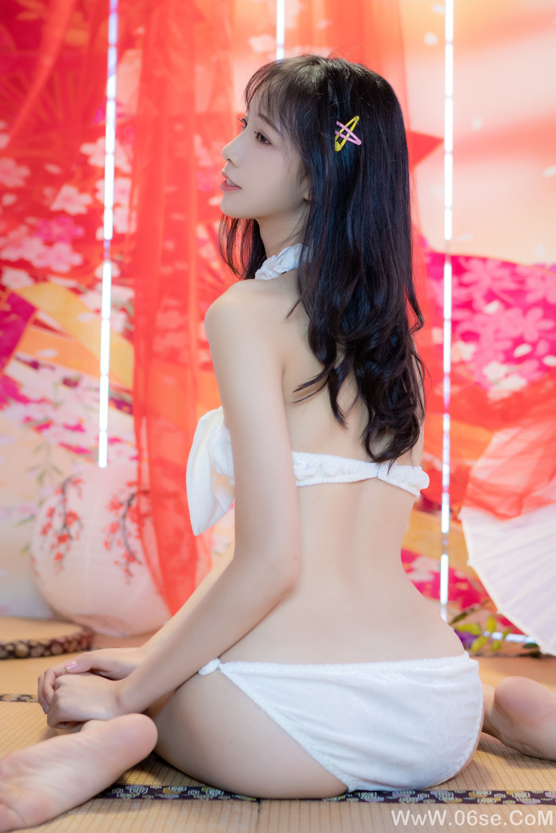 图片[31]-清纯妹子西瓜 白猫咪内衣[34P]-六色网