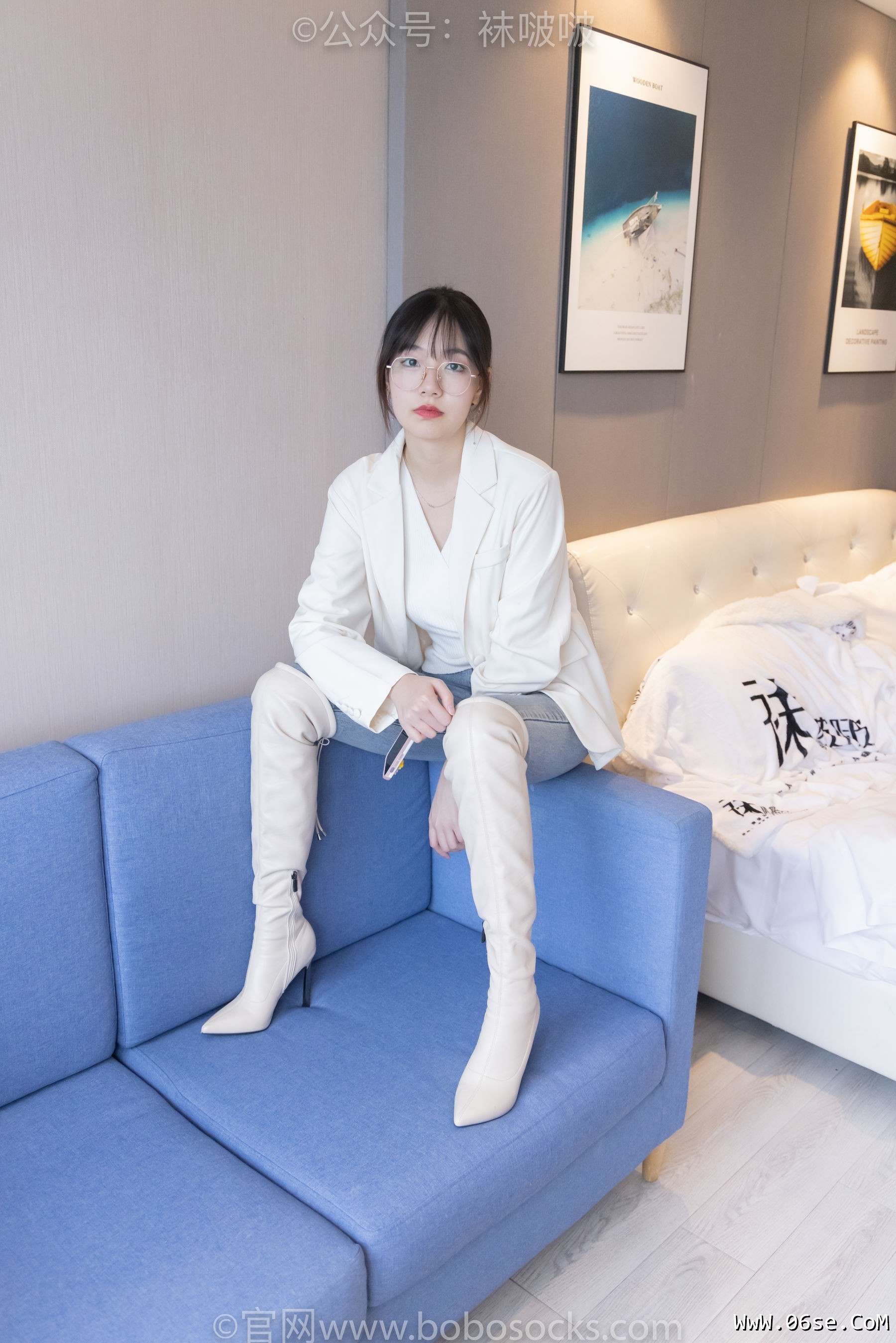 图片[19]-BoBoSocks袜啵啵 No.050 小甜豆-高跟长靴、白棉袜[175P]-六色网