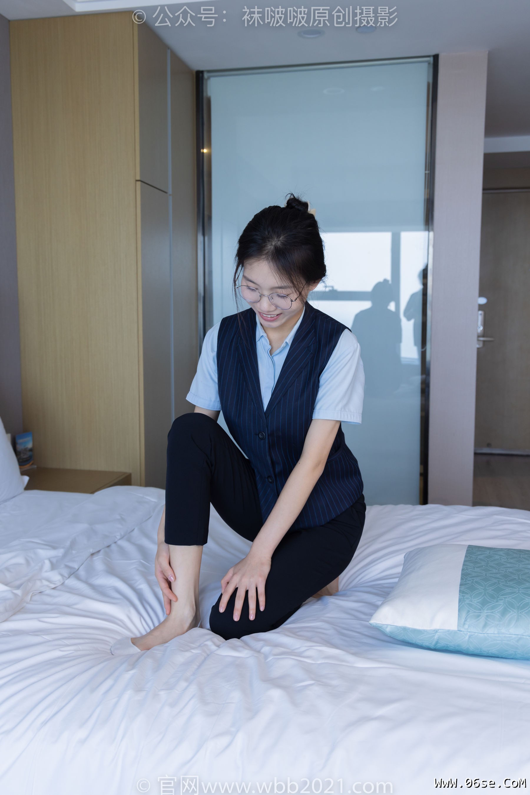 图片[145]-BoBoSocks袜啵啵 No.413 芝士 -高跟鞋、白色吊带船袜、银行制服[145P]-六色网