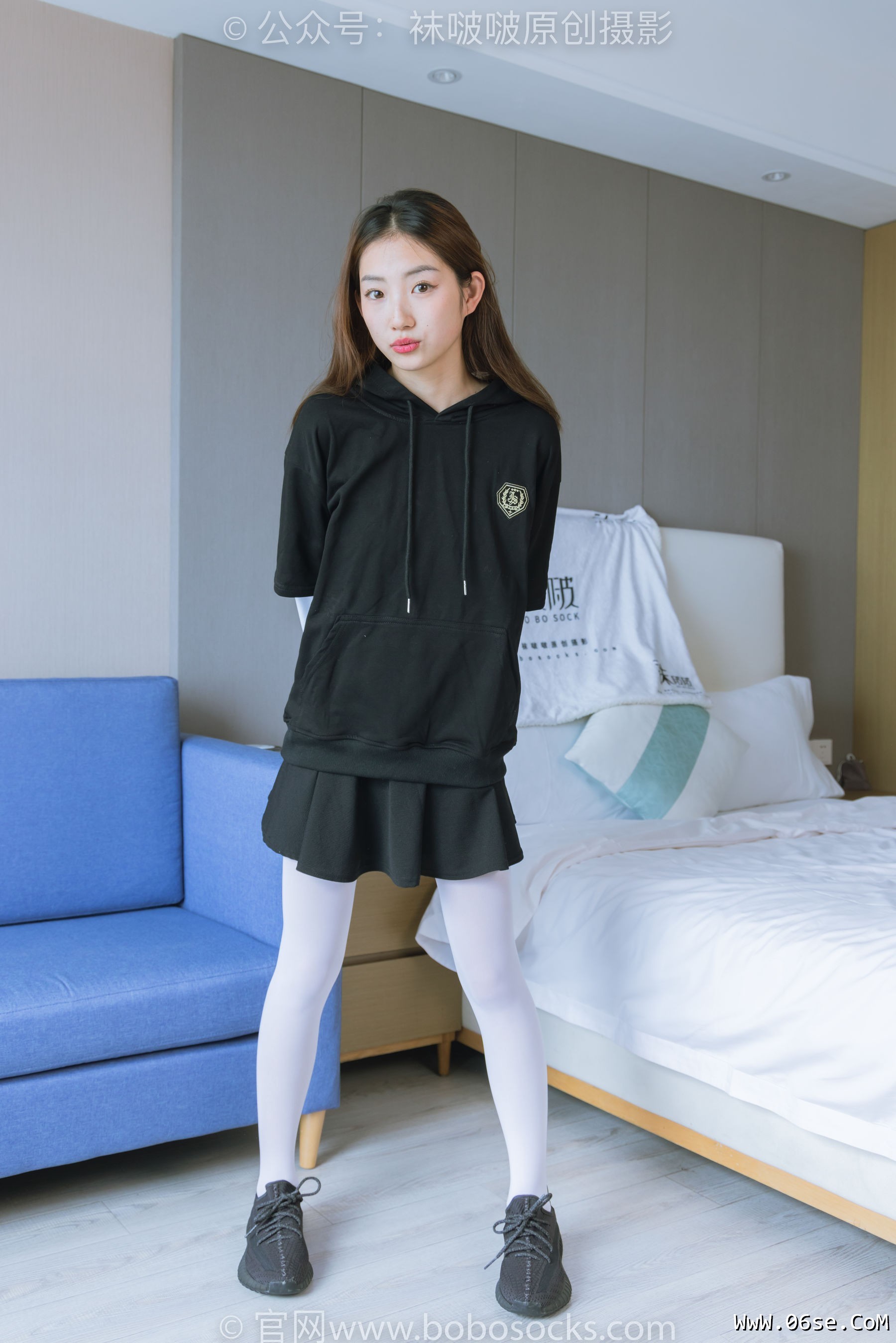 图片[110]-BoBoSocks袜啵啵 No.214 小沫 -黑色运动鞋、厚白丝[142P]-六色网