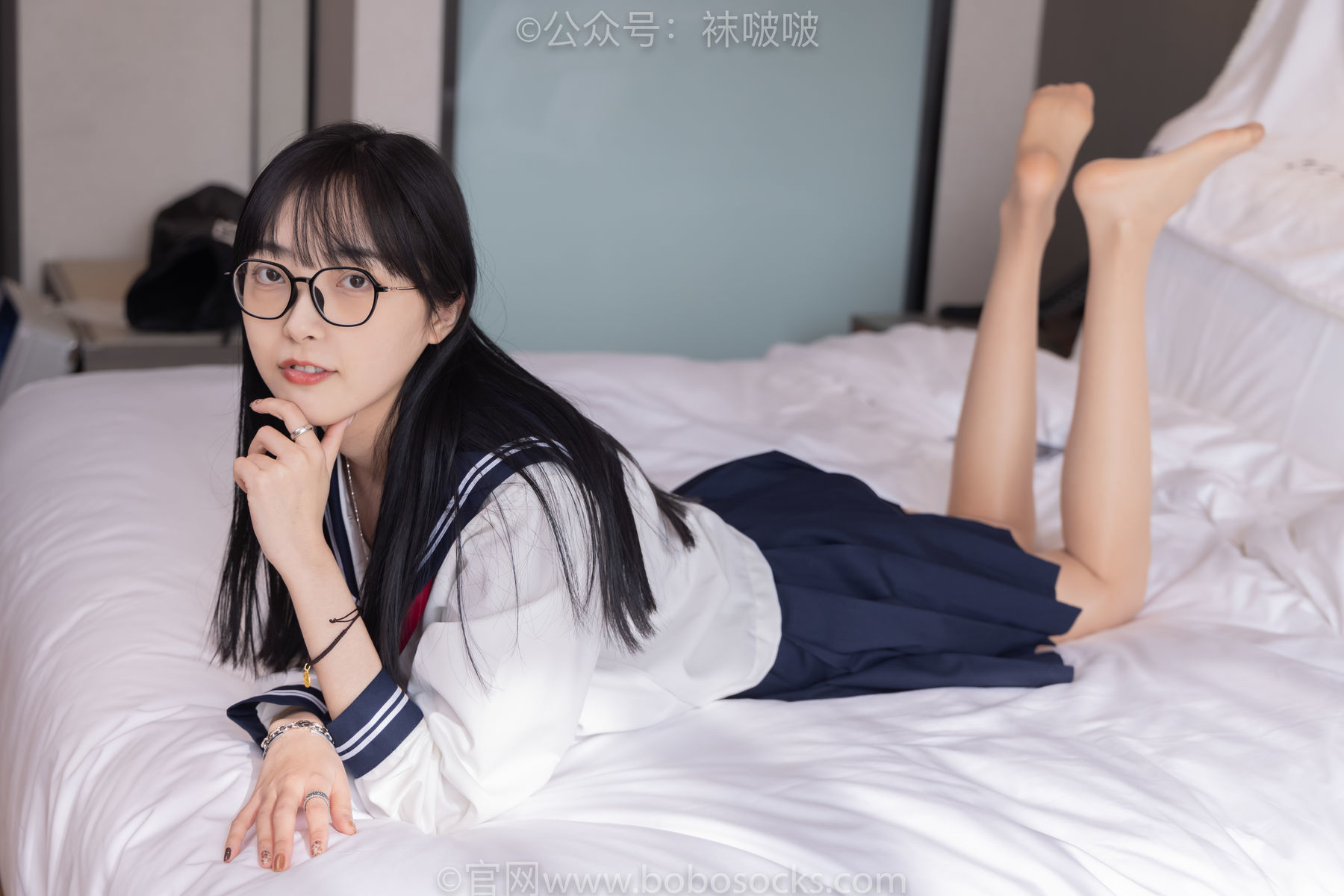 图片[85]-BoBoSocks袜啵啵 积分限定作品005 稚予-JK制服、皮鞋、油亮肉丝、踩蛋糕[133P]-六色网