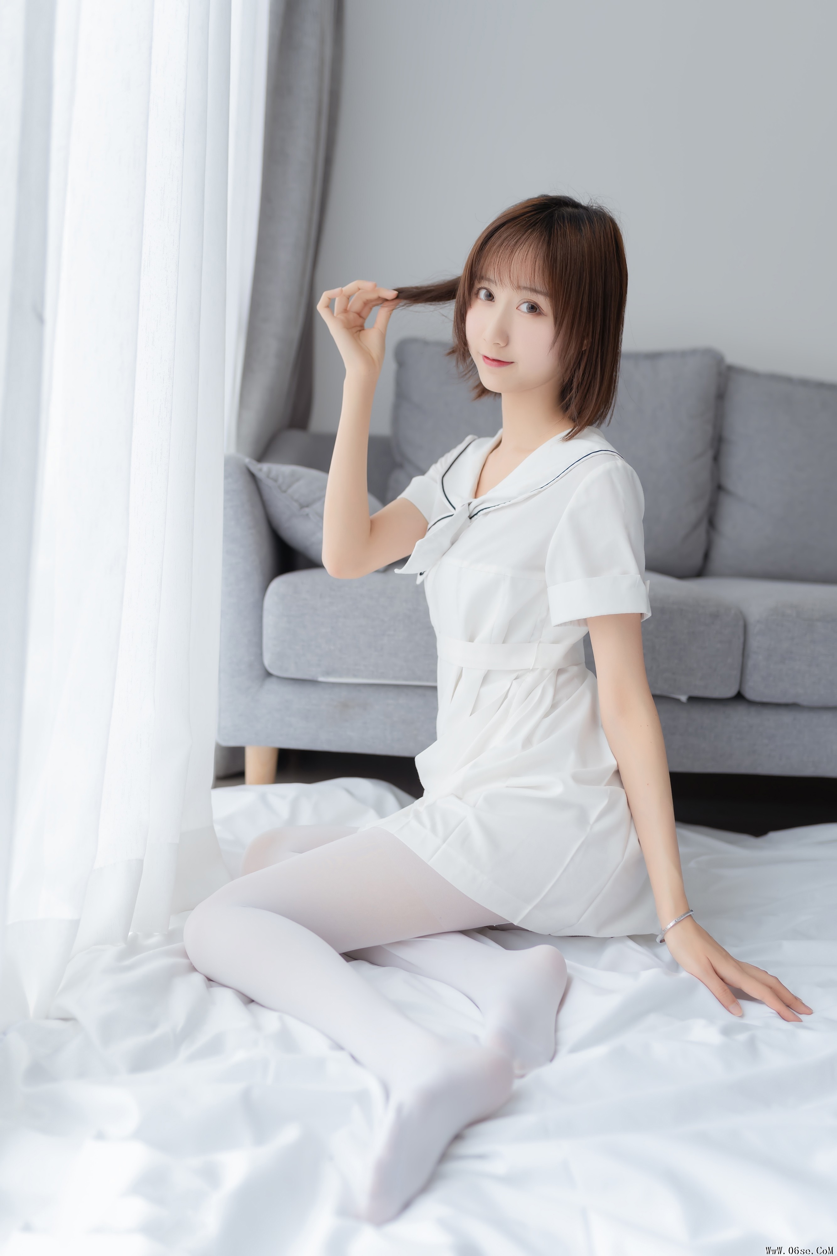 喵糖映画 VOL.271 纯色白裙 [39P-112MB]-六色网