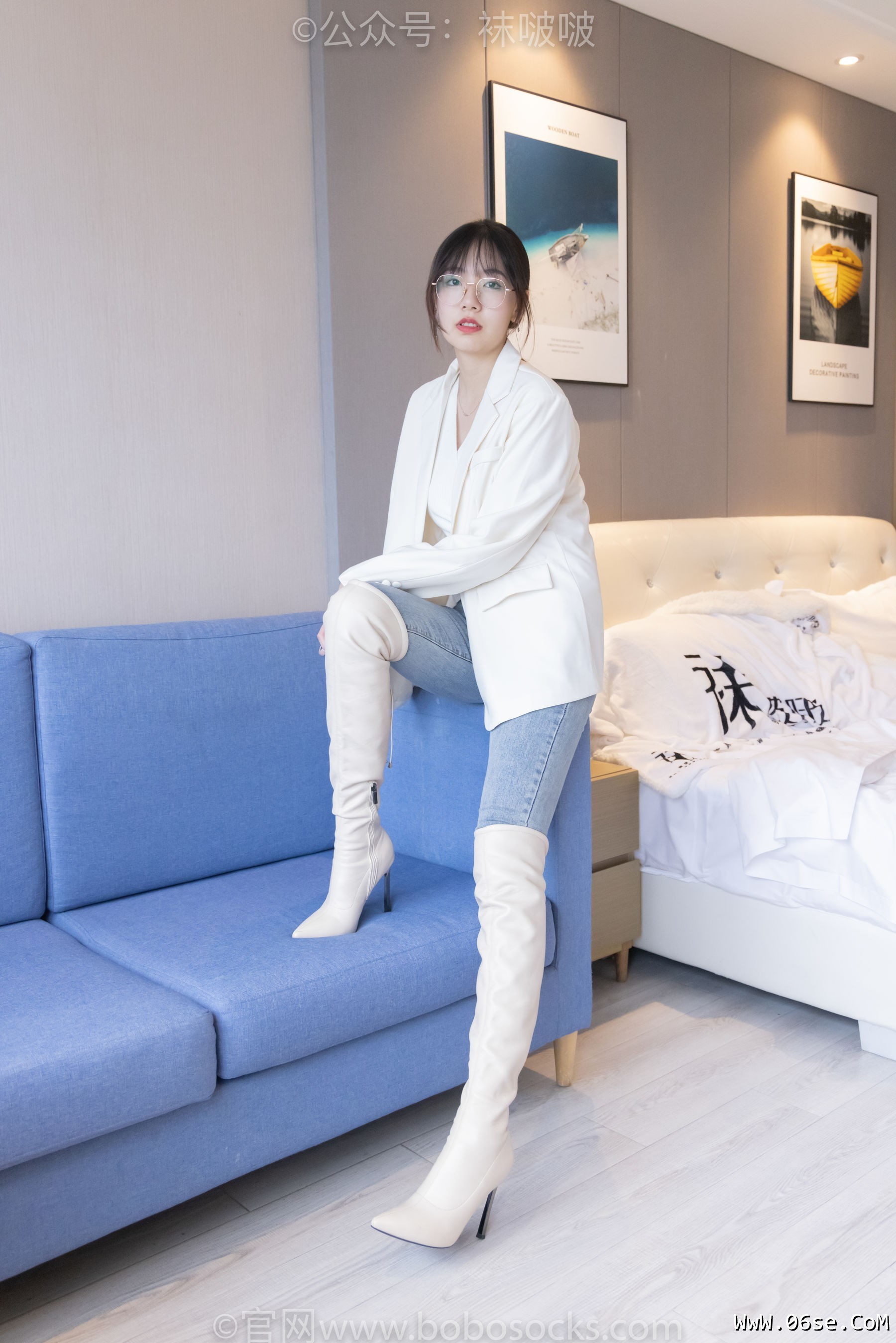 图片[12]-BoBoSocks袜啵啵 No.050 小甜豆-高跟长靴、白棉袜[175P]-六色网