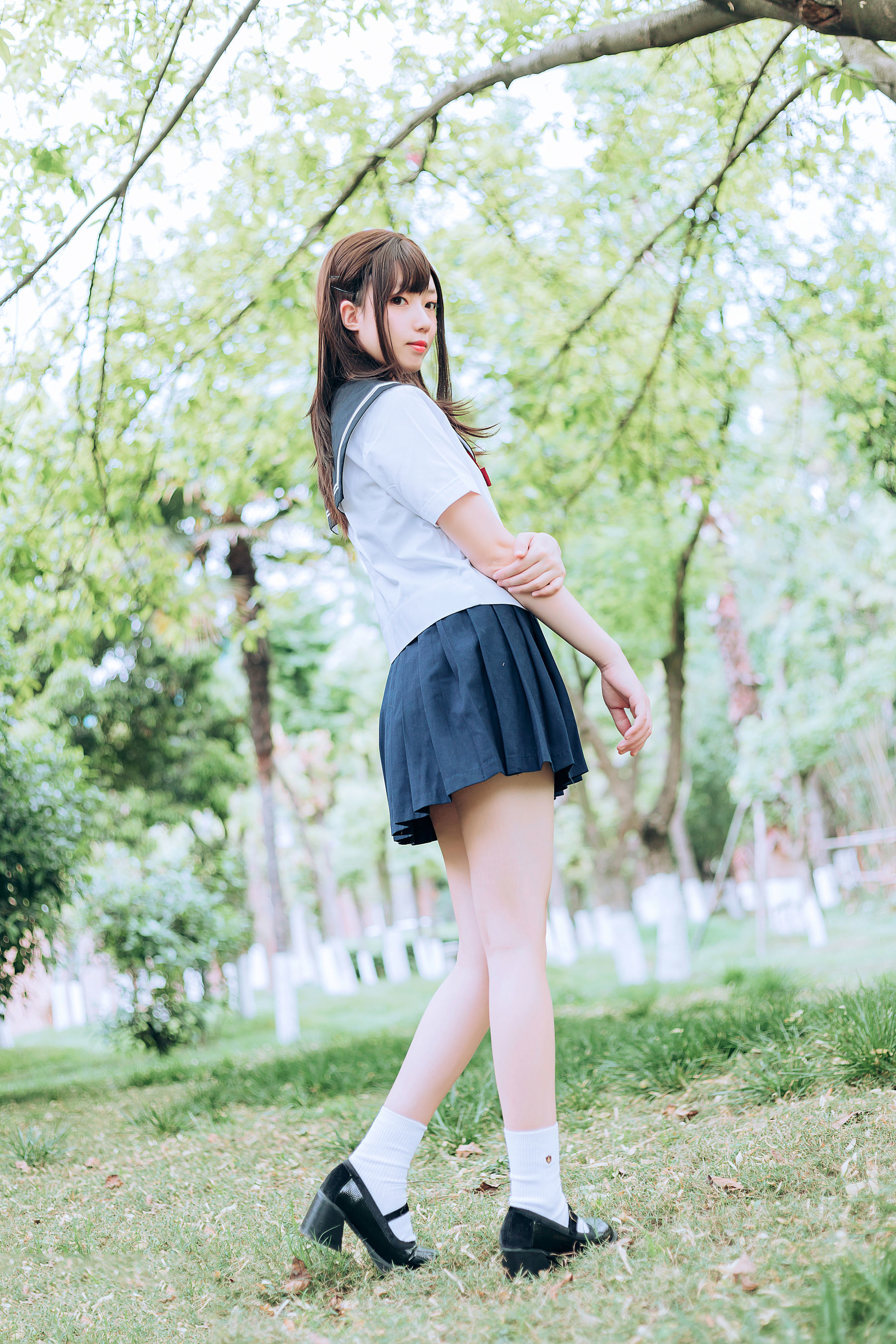 图片[13]-喵糖映画 VOL.446 绿意JK 写真套图 [36P]-六色网