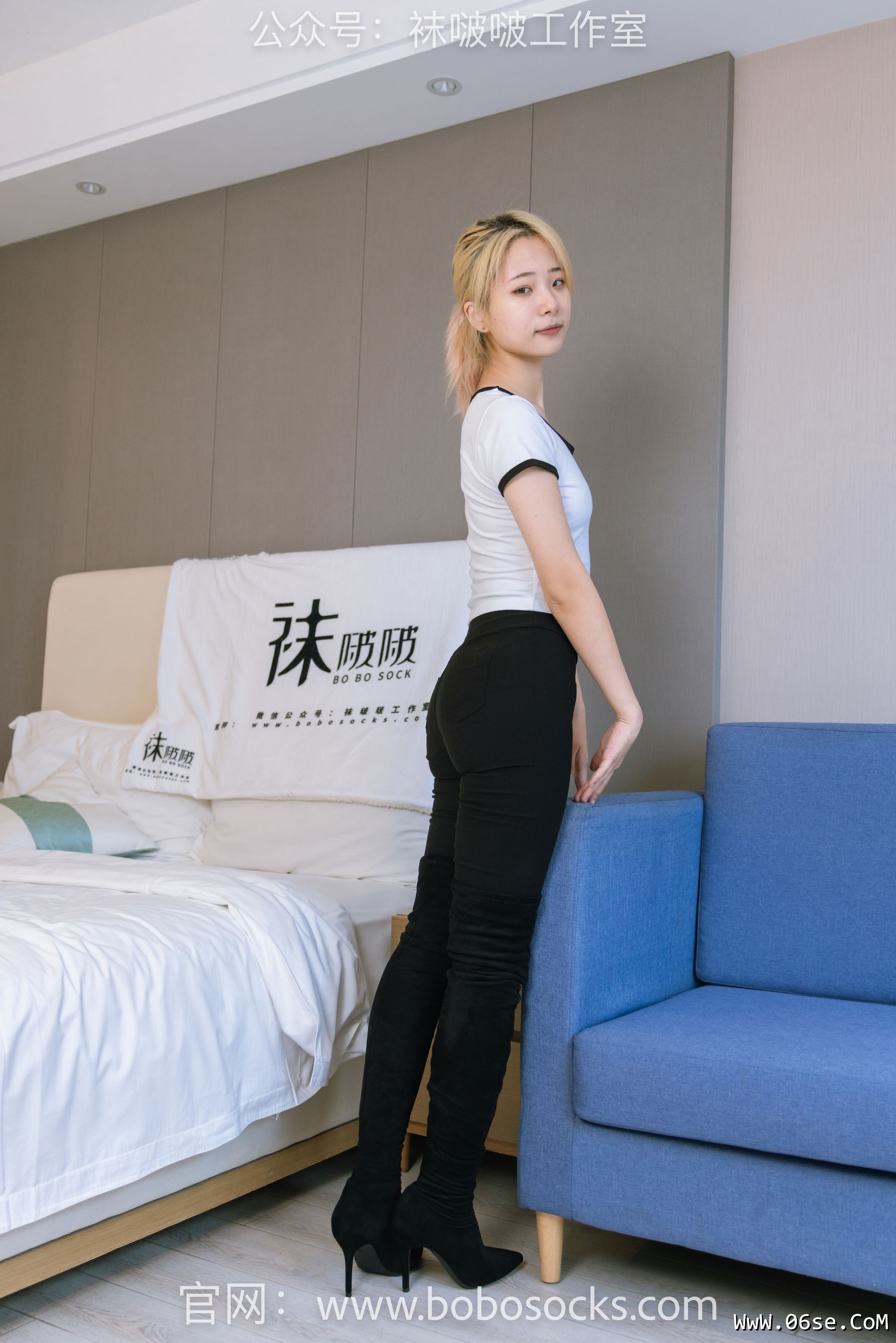 图片[60]-BoBoSocks袜啵啵 No.122 小淳-高跟长靴、白棉袜、裸足[149P]-六色网