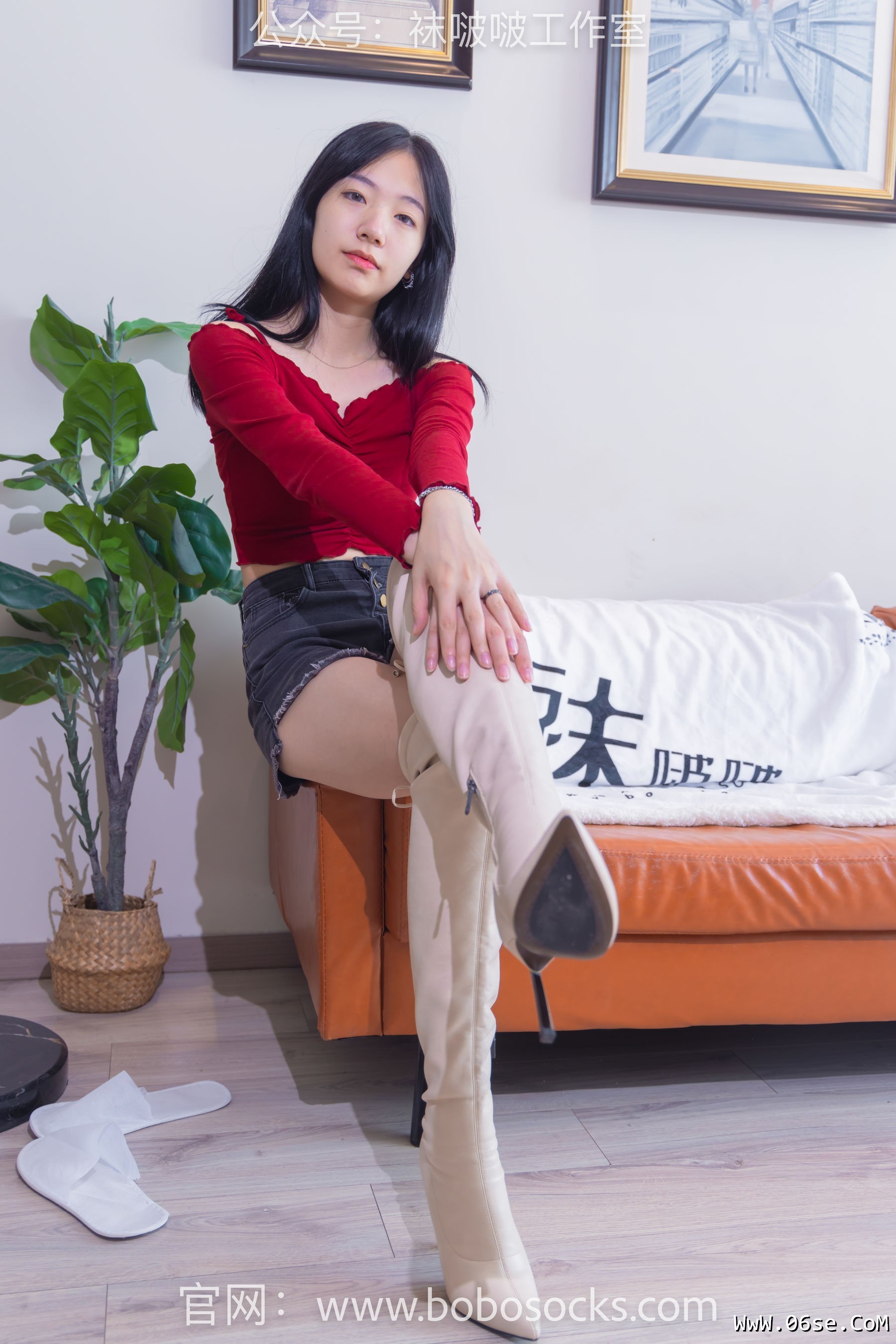 图片[155]-BoBoSocks袜啵啵 No.120 小甜豆-高跟长靴、白棉袜、裸足[170P]-六色网