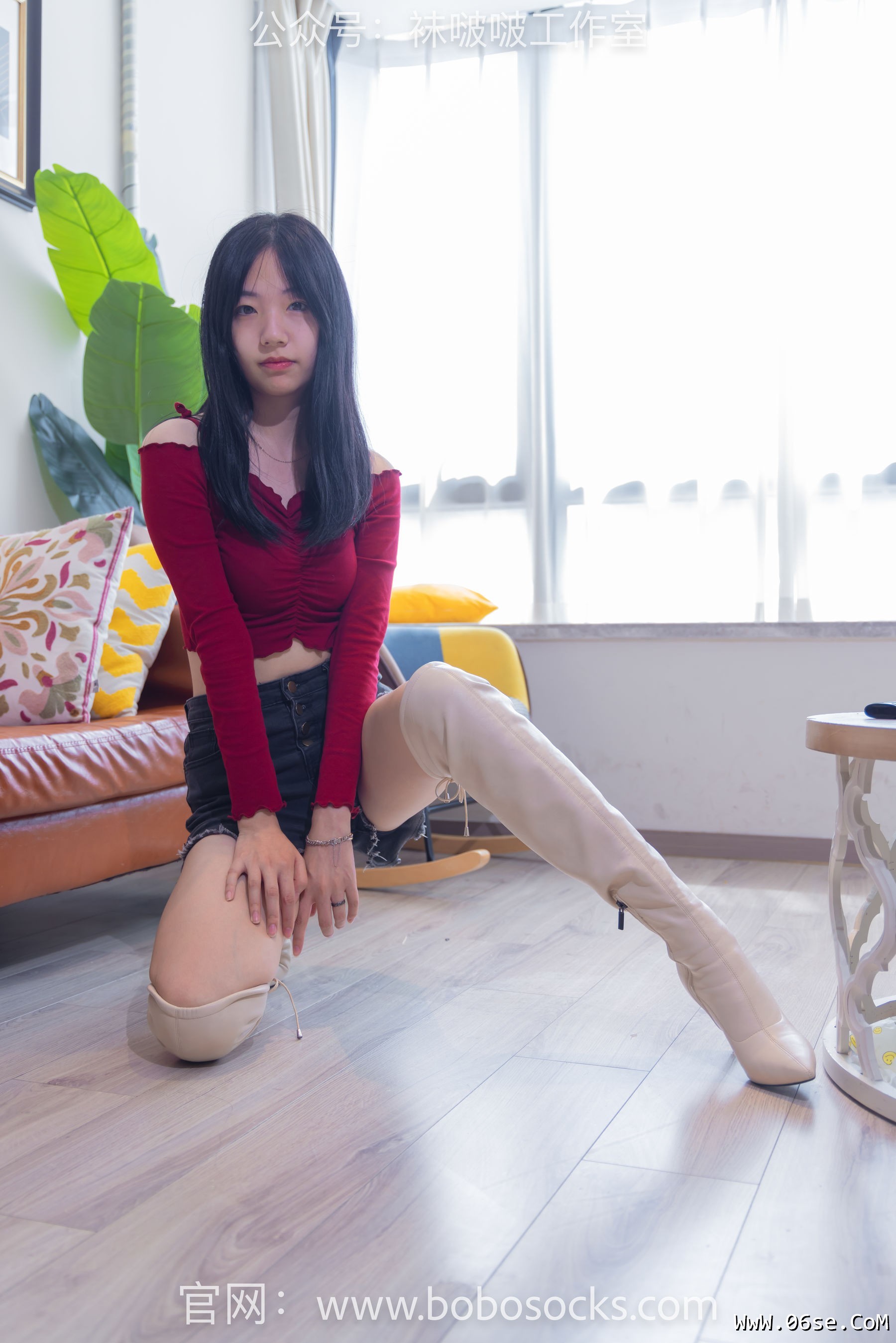 图片[104]-BoBoSocks袜啵啵 No.120 小甜豆-高跟长靴、白棉袜、裸足[170P]-六色网