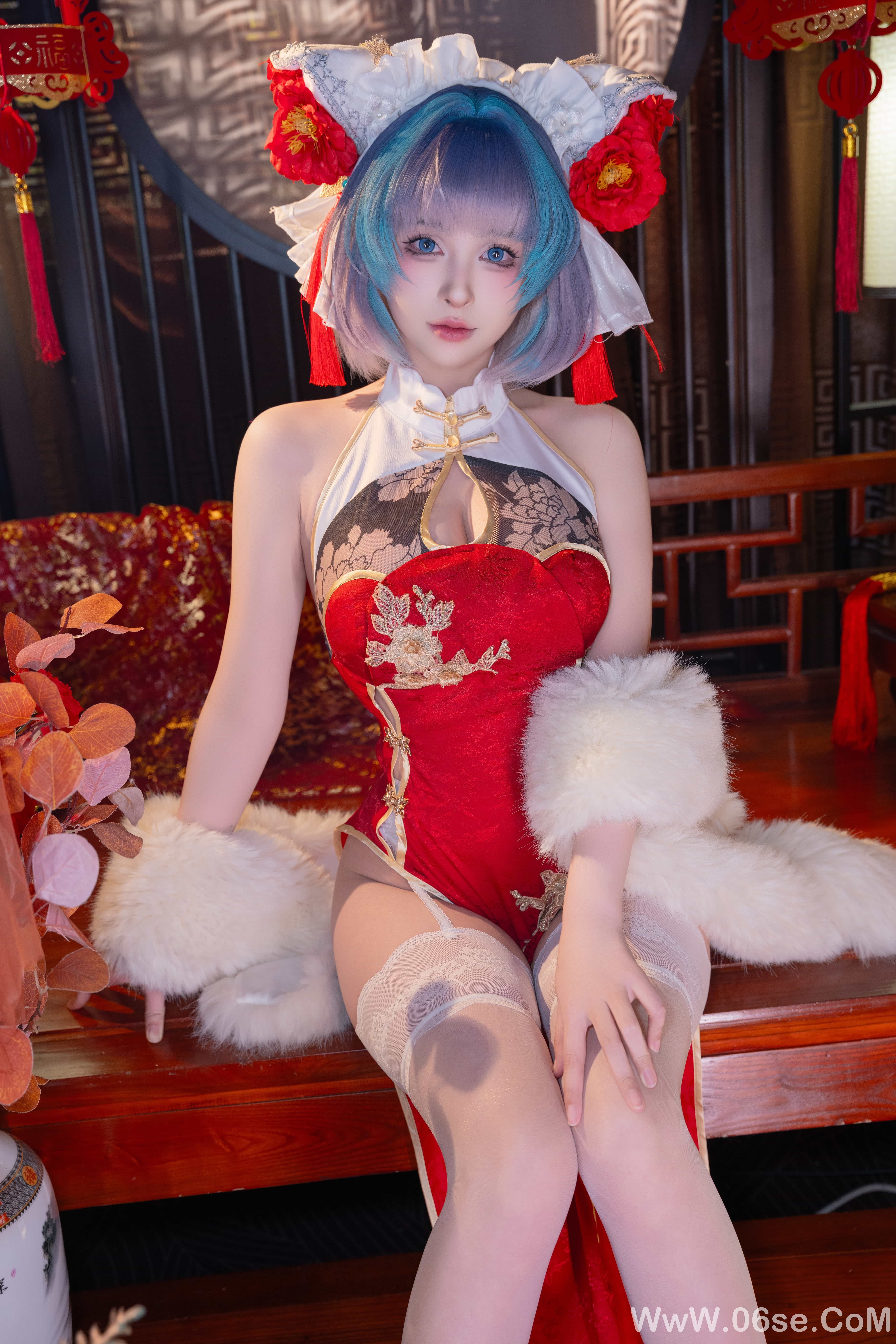 图片[58]-清水由乃 – 碧蓝航线 柴郡 新春旗袍[71P]-六色网