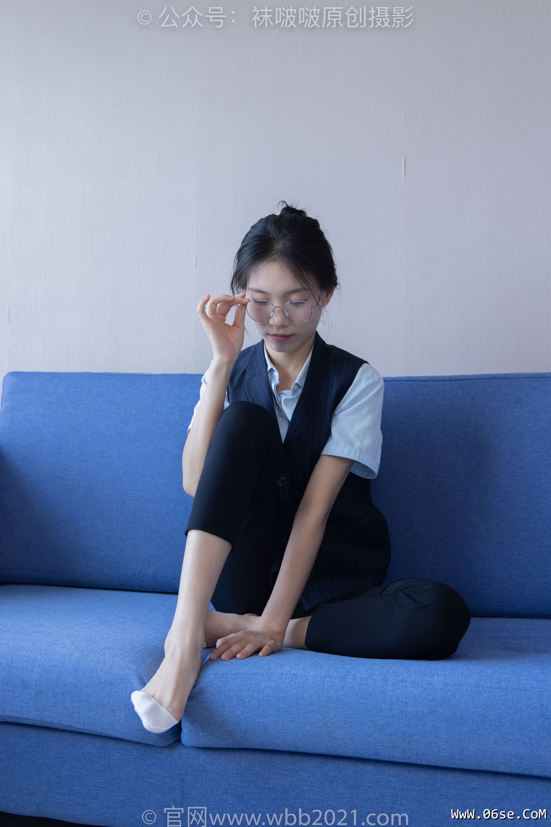 图片[98]-BoBoSocks袜啵啵 No.413 芝士 -高跟鞋、白色吊带船袜、银行制服[145P]-六色网