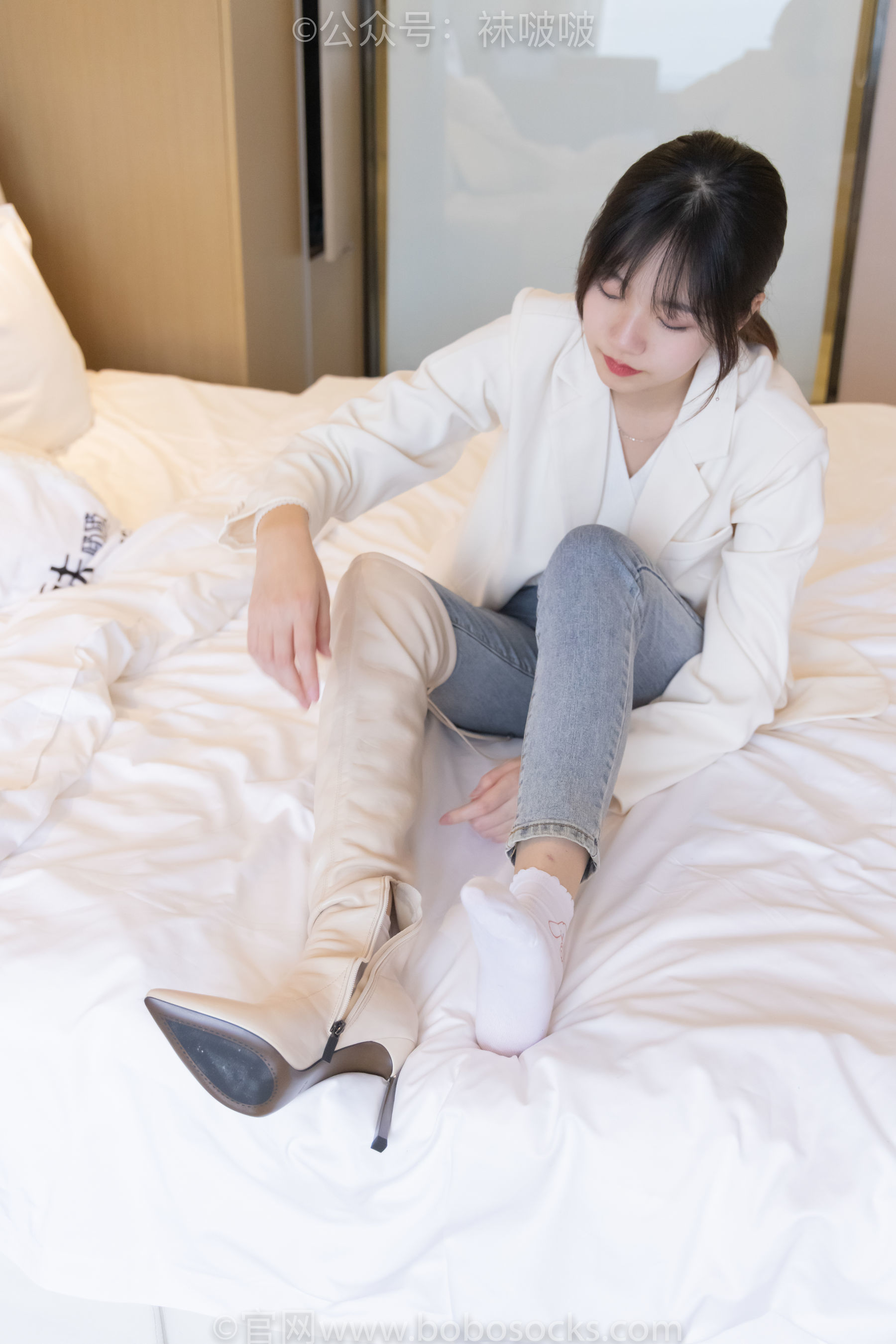 图片[96]-BoBoSocks袜啵啵 No.050 小甜豆-高跟长靴、白棉袜[175P]-六色网