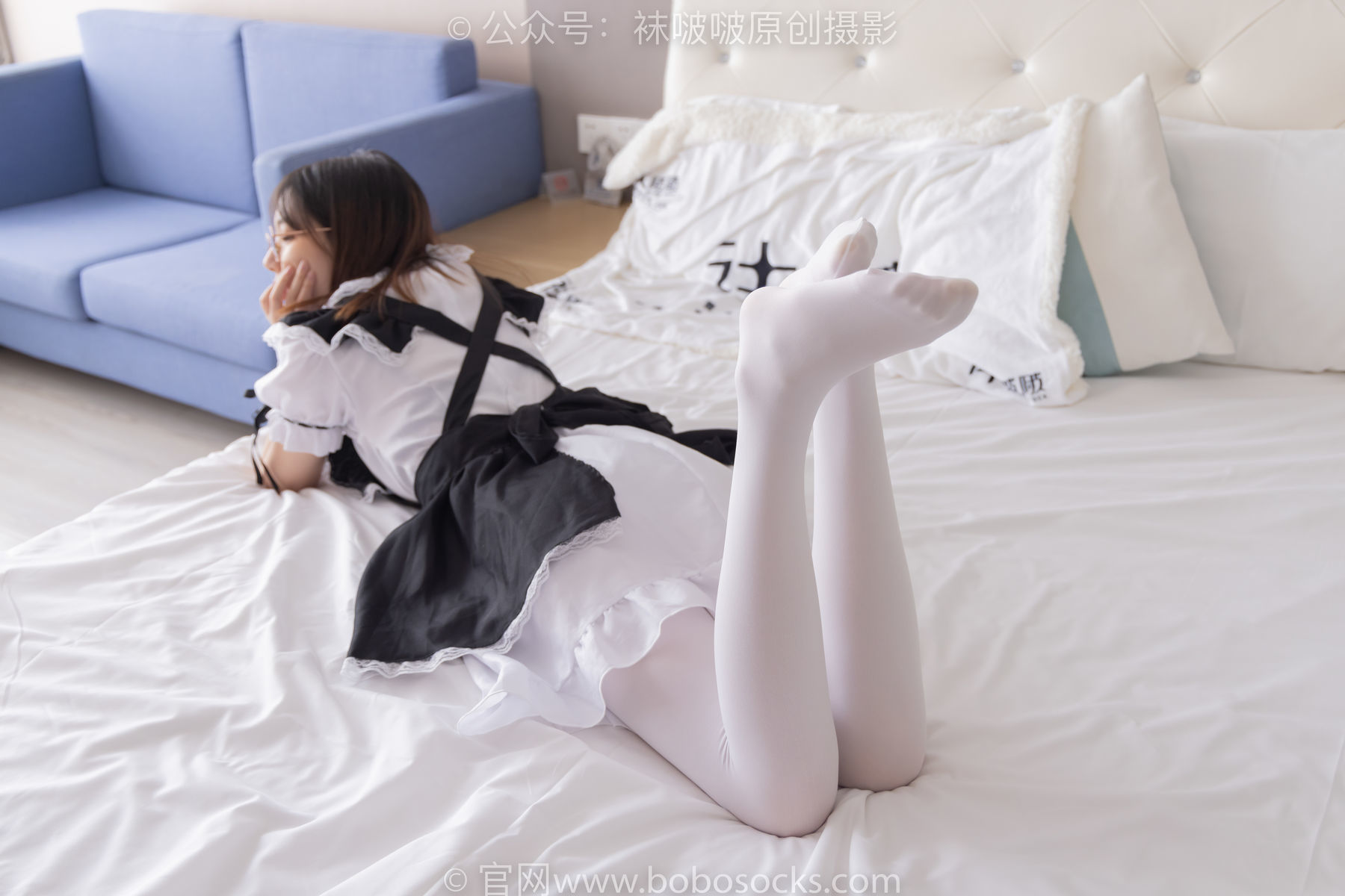 图片[135]-BoBoSocks袜啵啵 No.195 小甜豆-黑皮鞋、厚白丝、女仆装[135P]-六色网